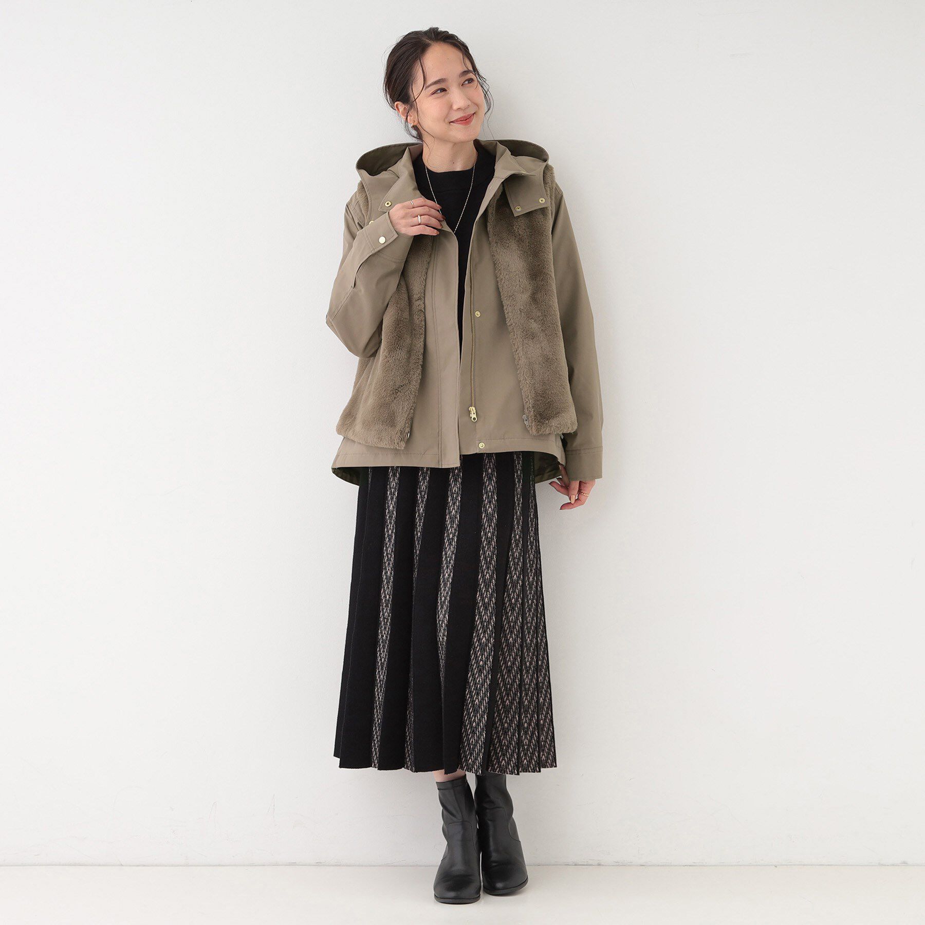 SHOO･LA･RUE「【撥水/マルチWAY】フェイクファーライナー付き 欲張りマンパ」|ブルゾン・スタジャン|