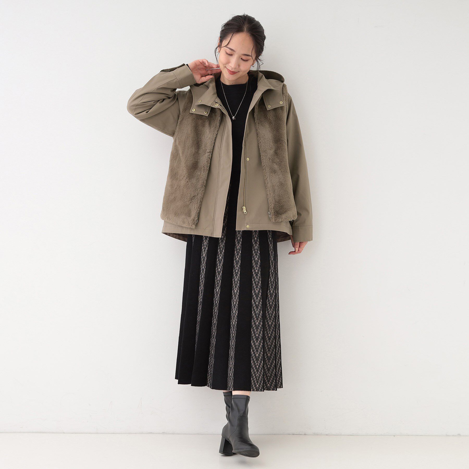 SHOO･LA･RUE「【撥水/マルチWAY】フェイクファーライナー付き 欲張りマンパ」|ブルゾン・スタジャン|