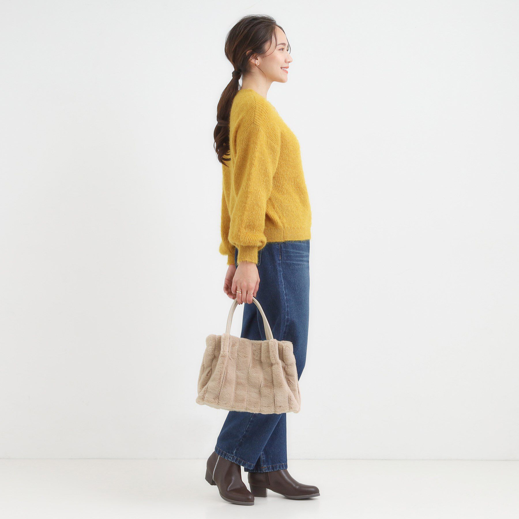 SHOO･LA･RUE「【高レビュー/2WAY】きれい見えで上品な ストライプファートートバッグ」|トートバッグ|