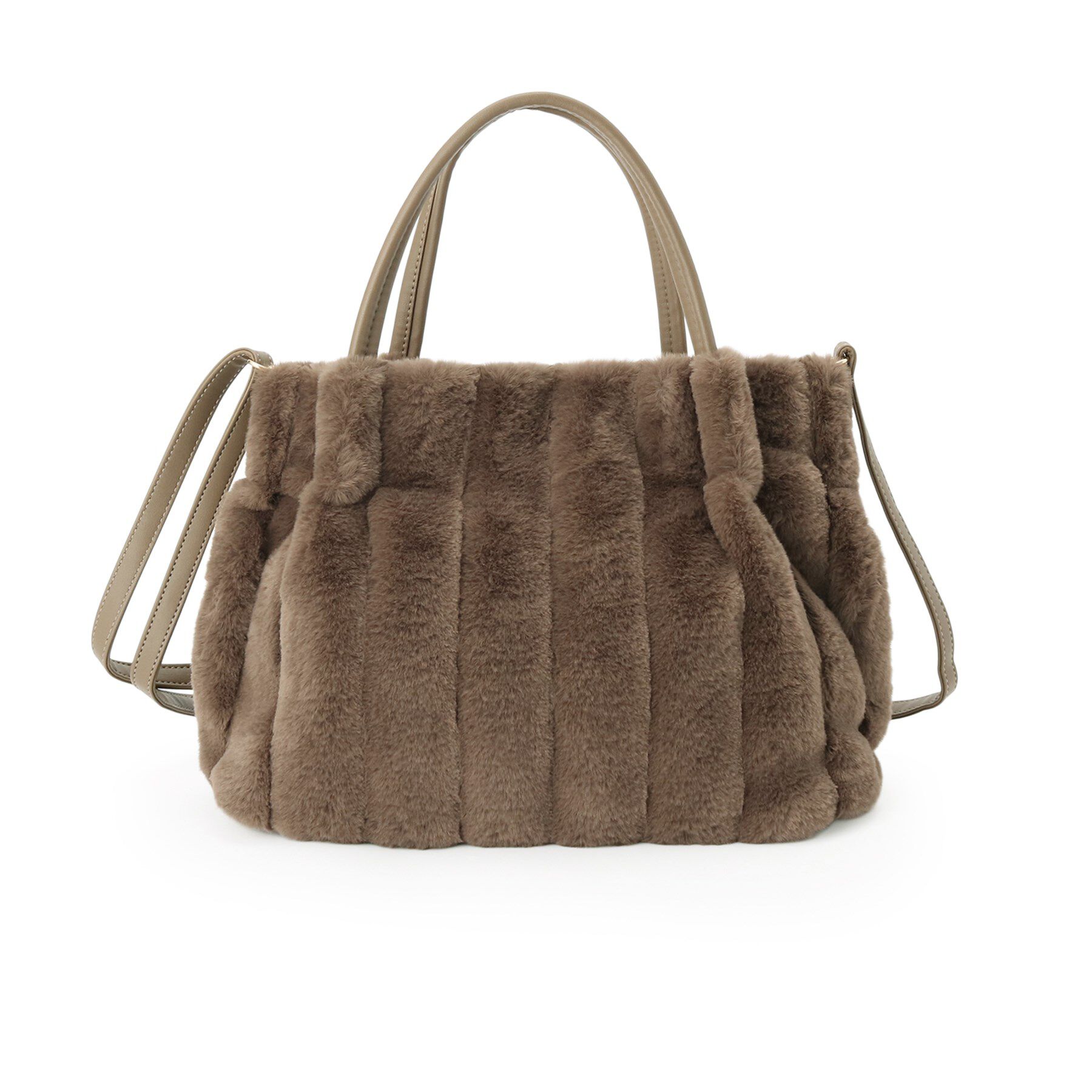 SHOO･LA･RUE「【高レビュー/2WAY】きれい見えで上品な ストライプファートートバッグ」|トートバッグ|