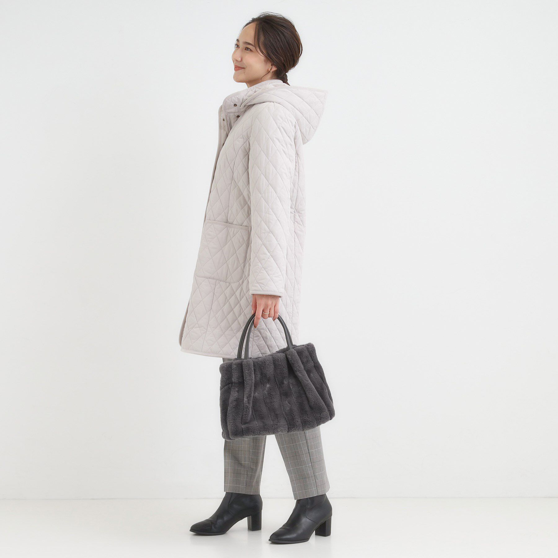 SHOO･LA･RUE「【高レビュー/2WAY】きれい見えで上品な ストライプファートートバッグ」|トートバッグ|