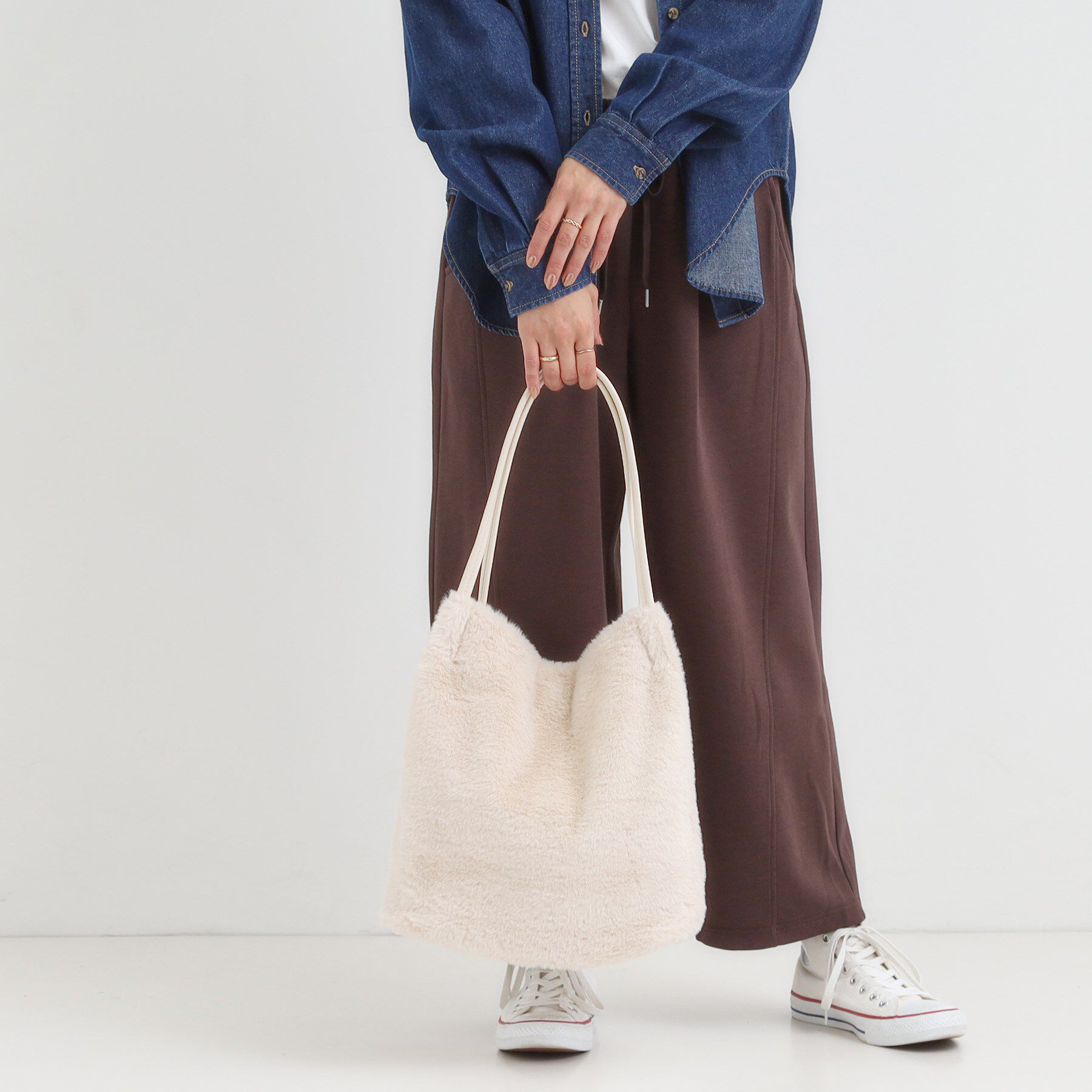 SHOO･LA･RUE「つまみハンドルフェイクファートートバッグ」|トートバッグ|