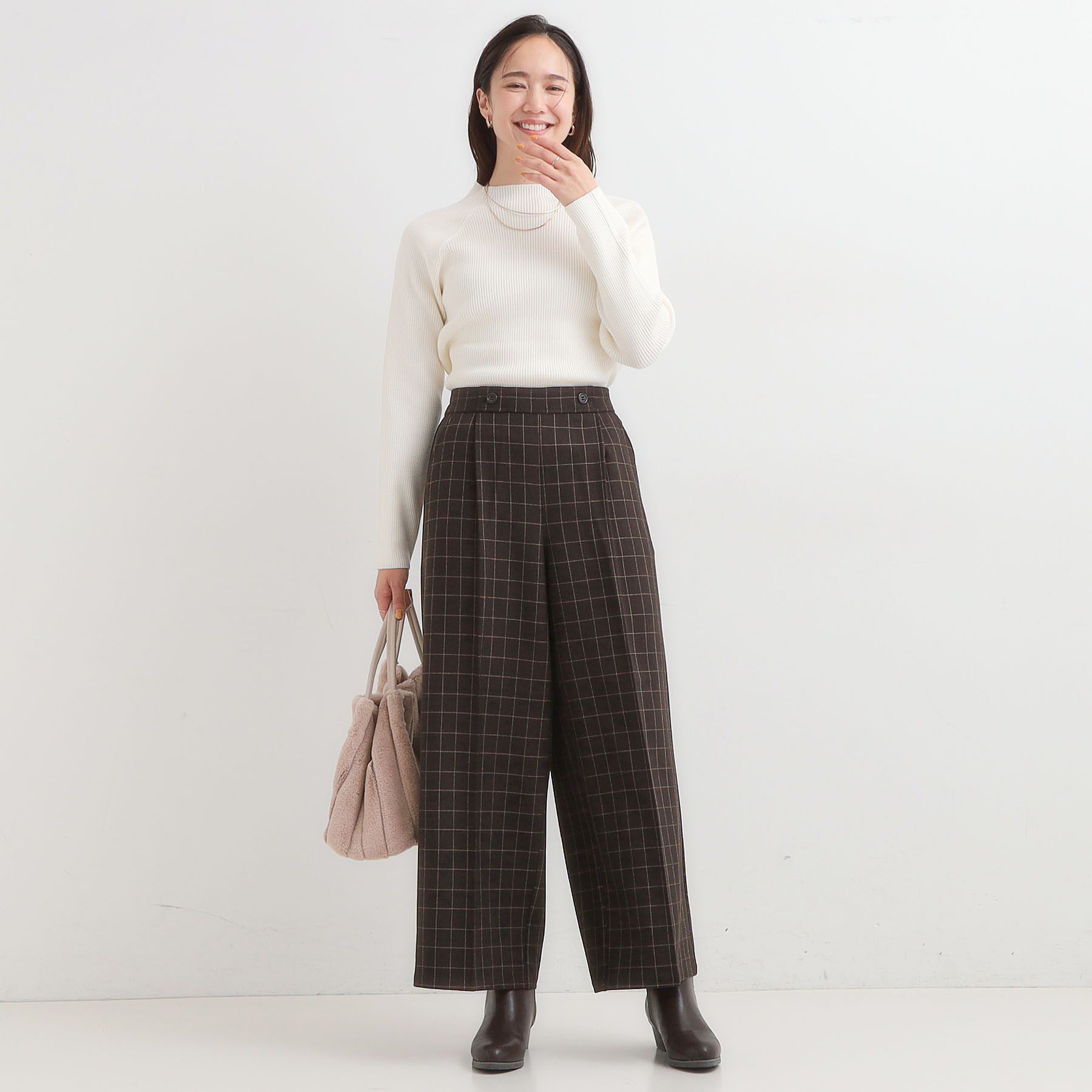 SHOO･LA･RUE「【着丈選べる】大人のきれいめスタイルに ウールフィール ワイドパンツ」|その他|