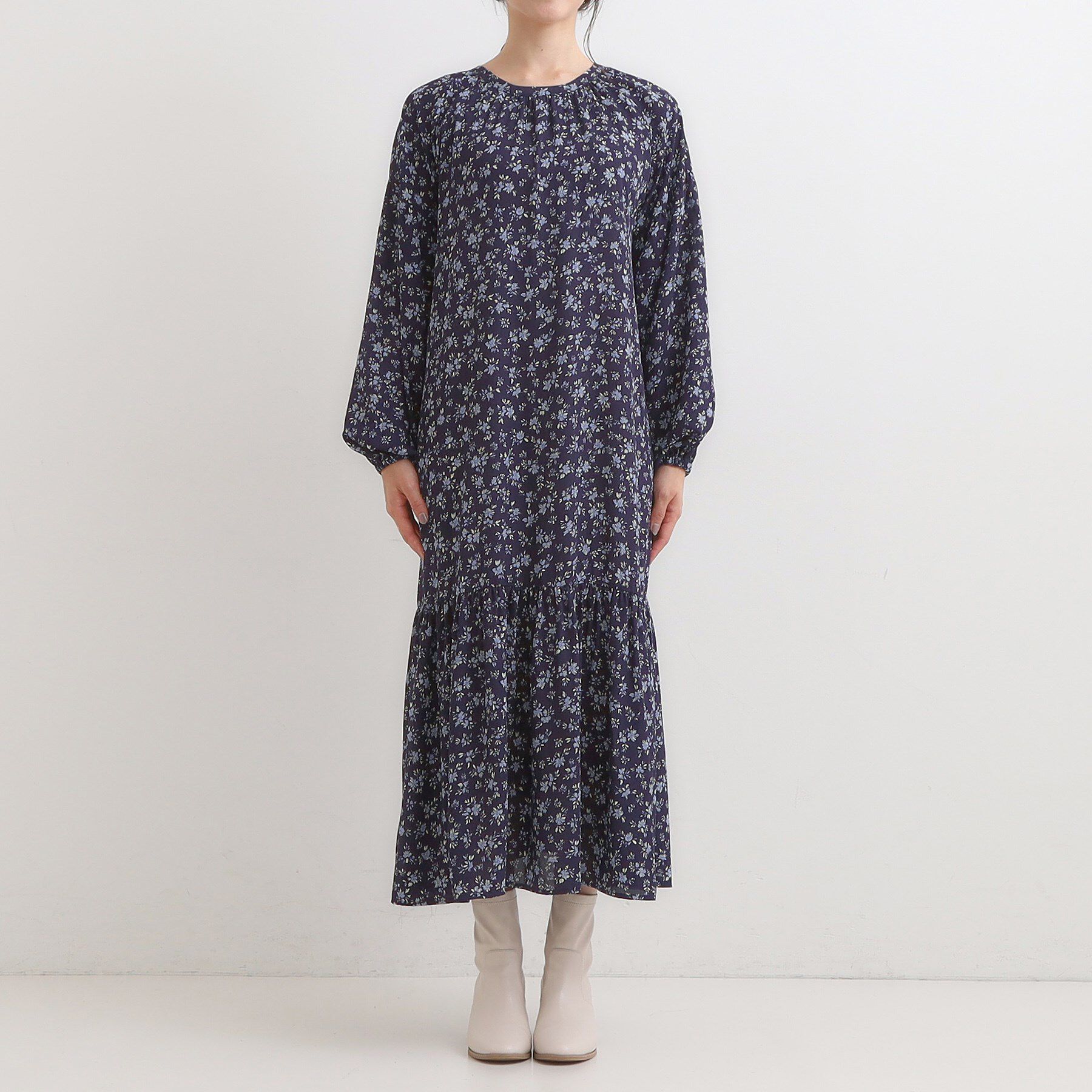 SHOO･LA･RUE「【前後2WAY】1枚で着映える フラワープリント マキシワンピース」|ワンピース|