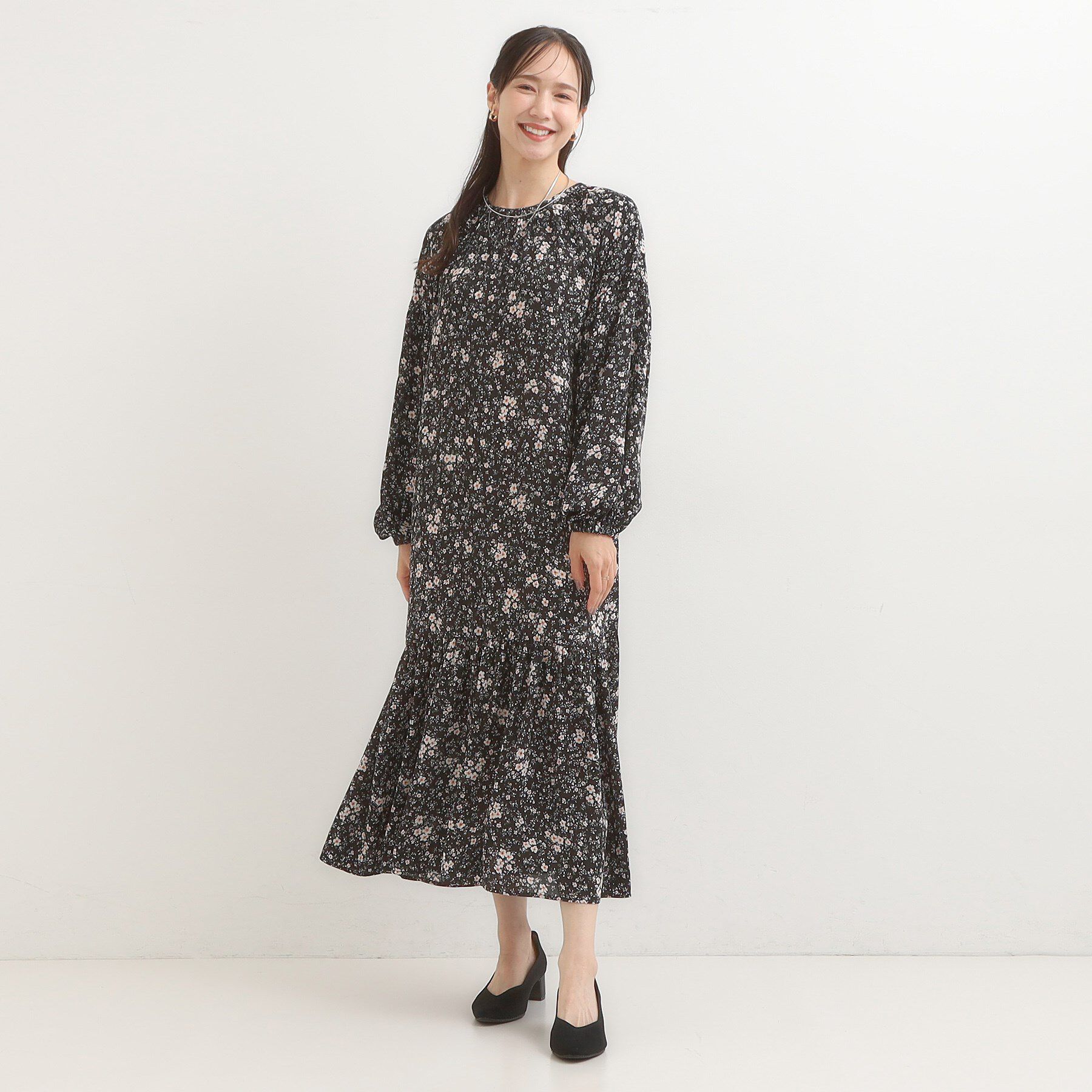 SHOO･LA･RUE「【前後2WAY】1枚で着映える フラワープリント マキシワンピース」|ワンピース|