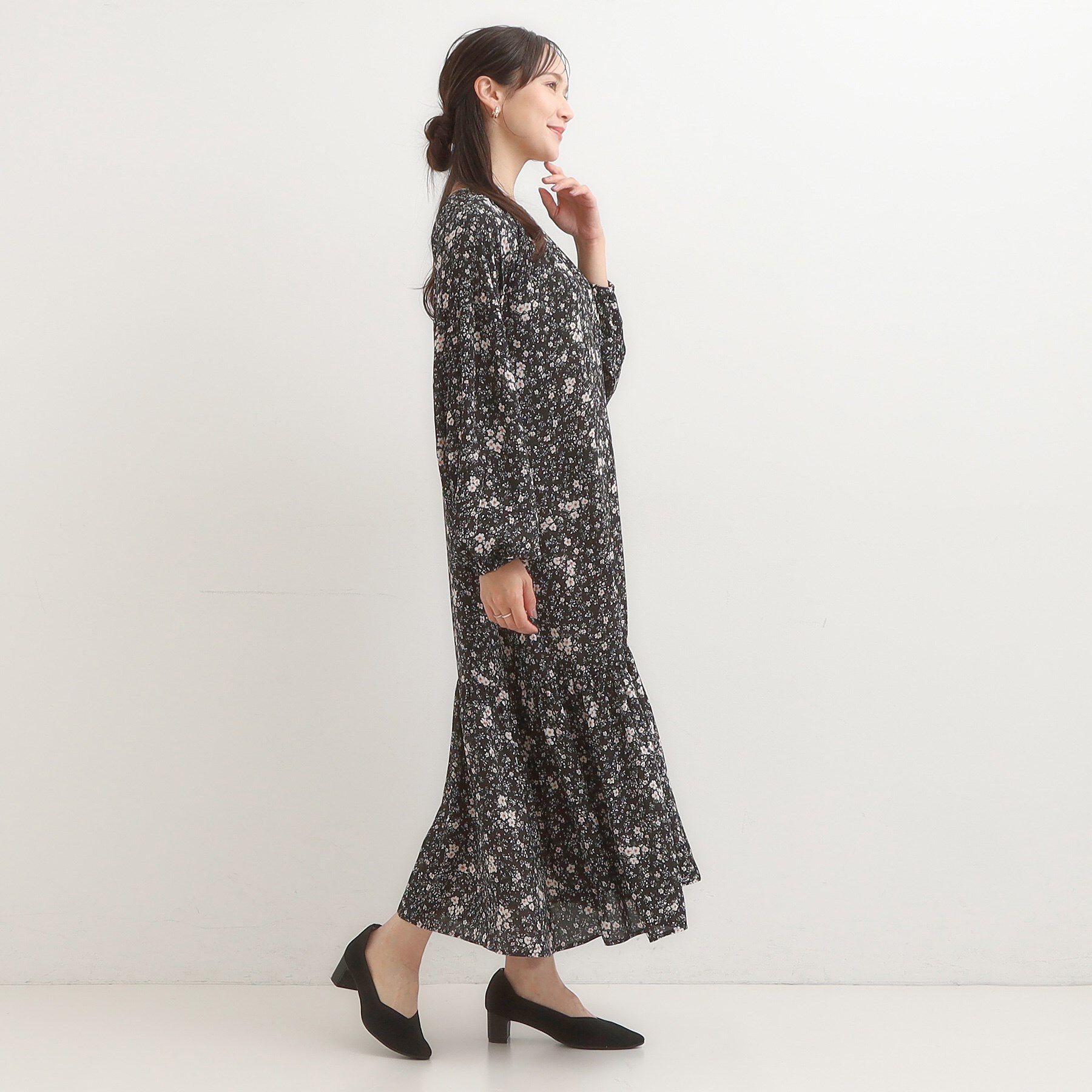 SHOO･LA･RUE「【前後2WAY】1枚で着映える フラワープリント マキシワンピース」|ワンピース|