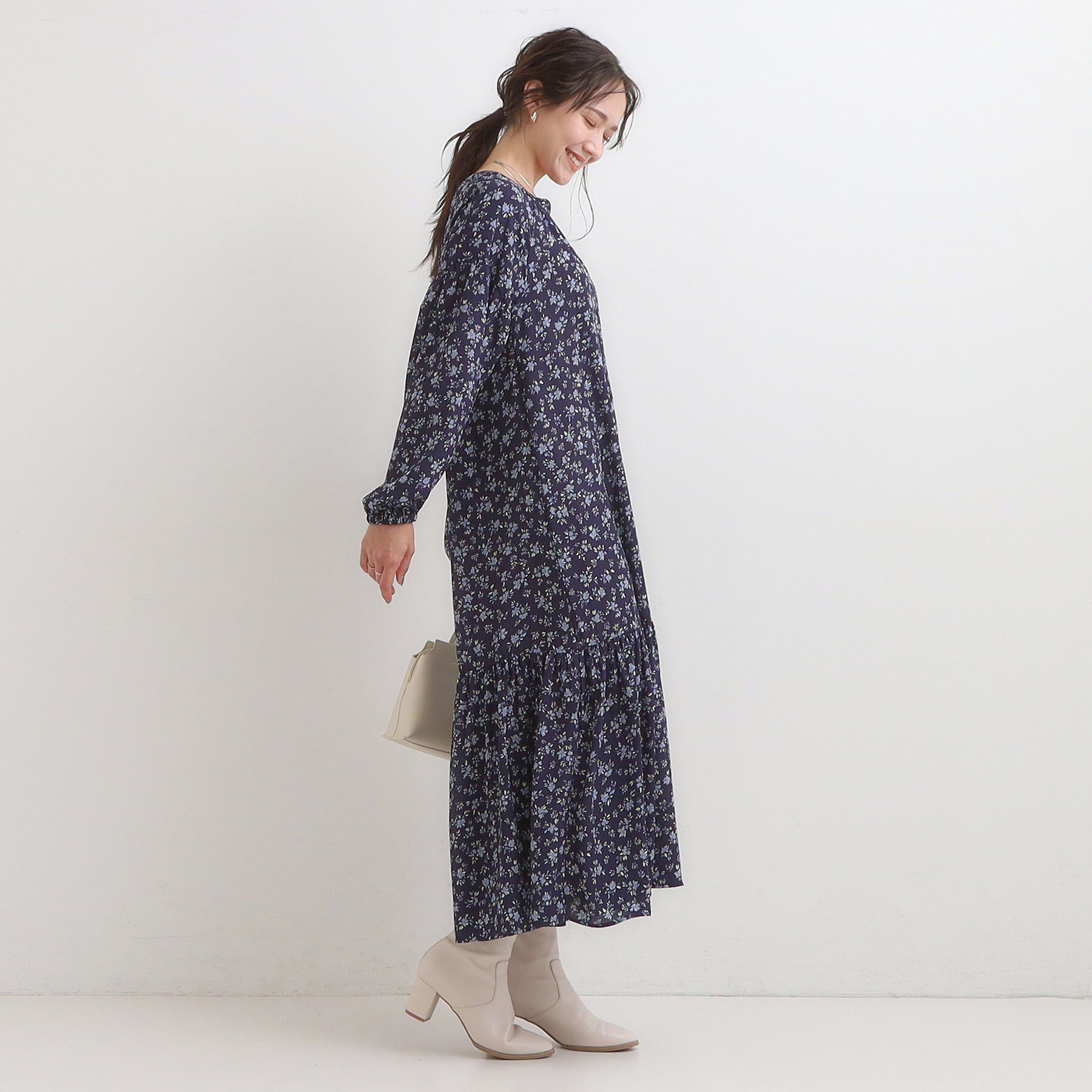 SHOO･LA･RUE「【前後2WAY】1枚で着映える フラワープリント マキシワンピース」|ワンピース|