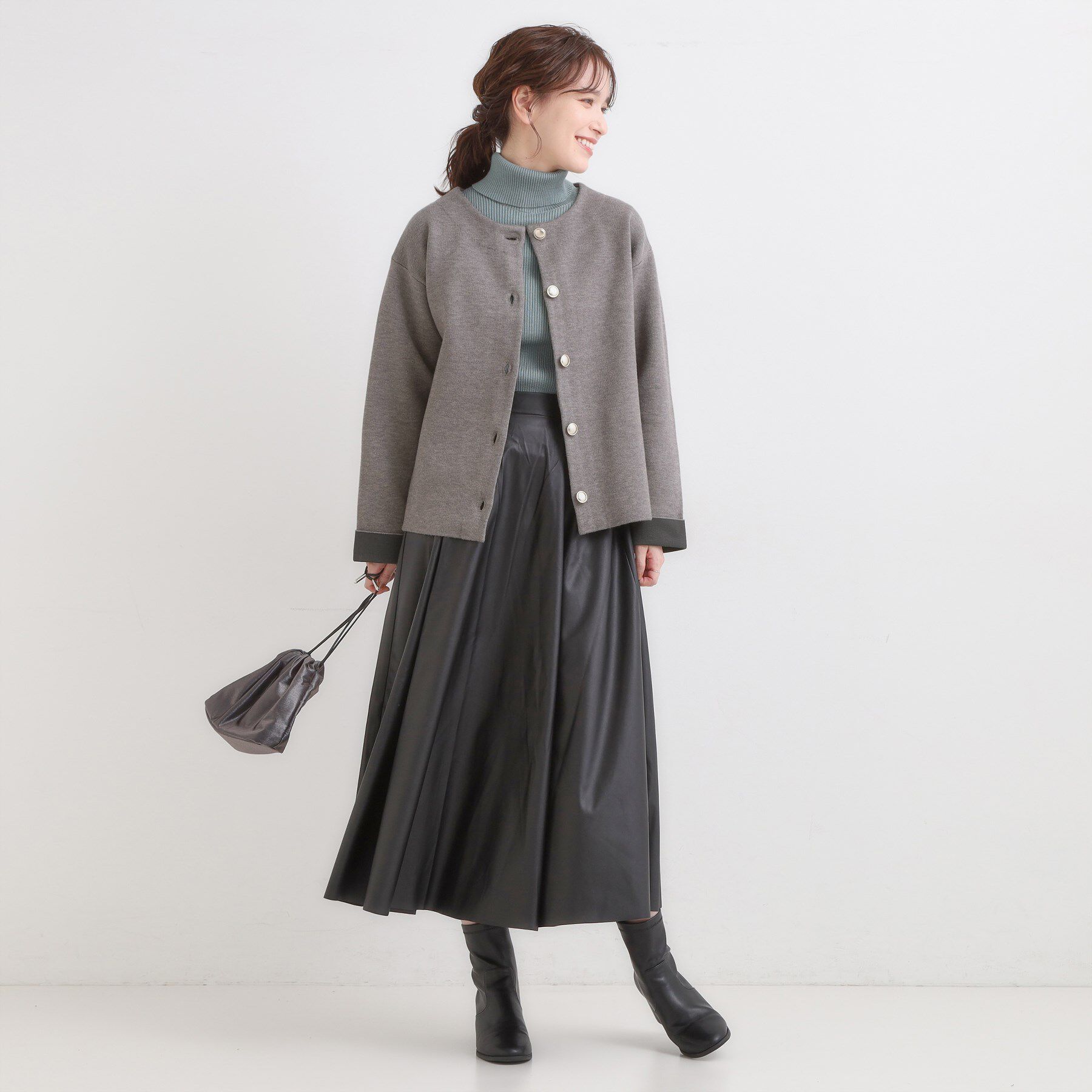 SHOO･LA･RUE「ゴールドボタンがアクセント ダブルフェイスニットカーディガン」|カーディガン|