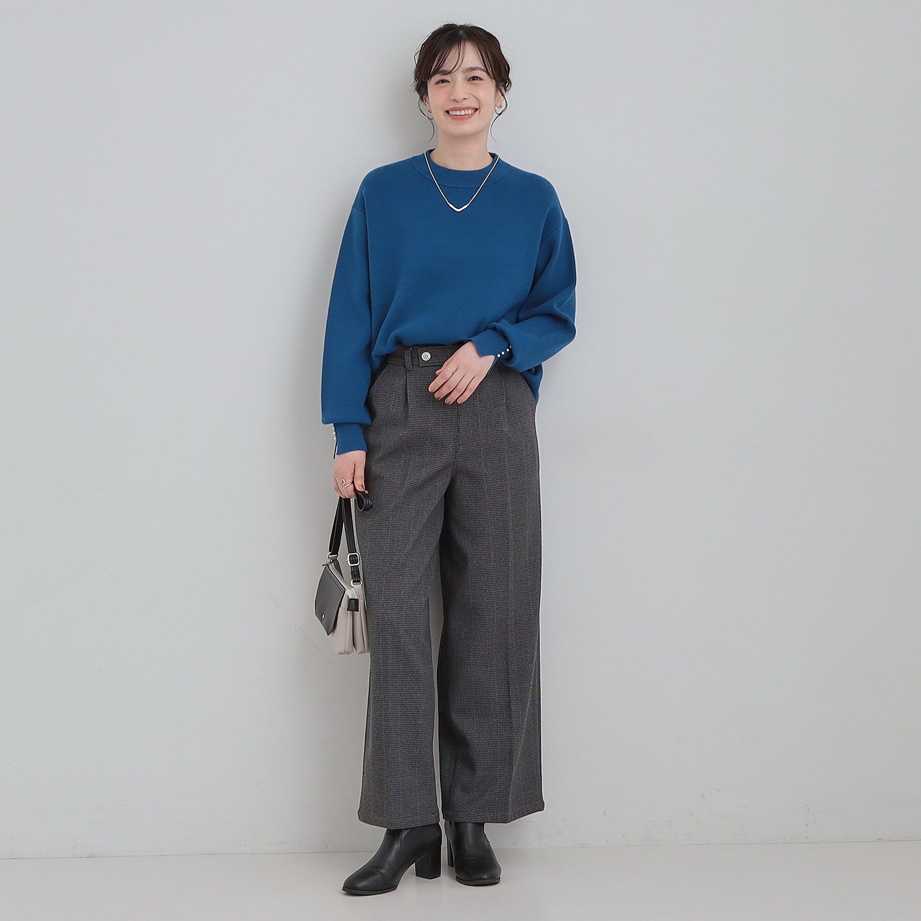 SHOO･LA･RUE「【セットアップ可/S-LL】インせず着られる 洗えるもちもち裾ラウンドニット」|ニット・セーター|