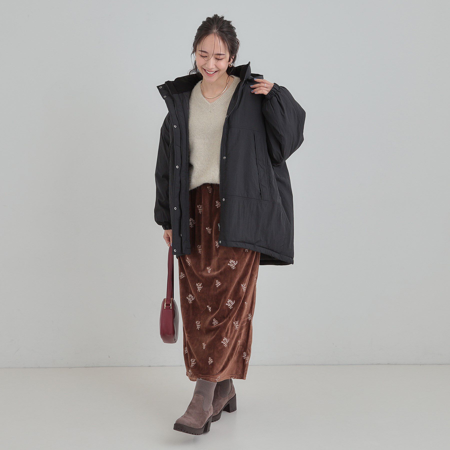 SHOO･LA･RUE「【あったか/撥水/フード取り外し可能】中綿モンスターコート」|ダウン|