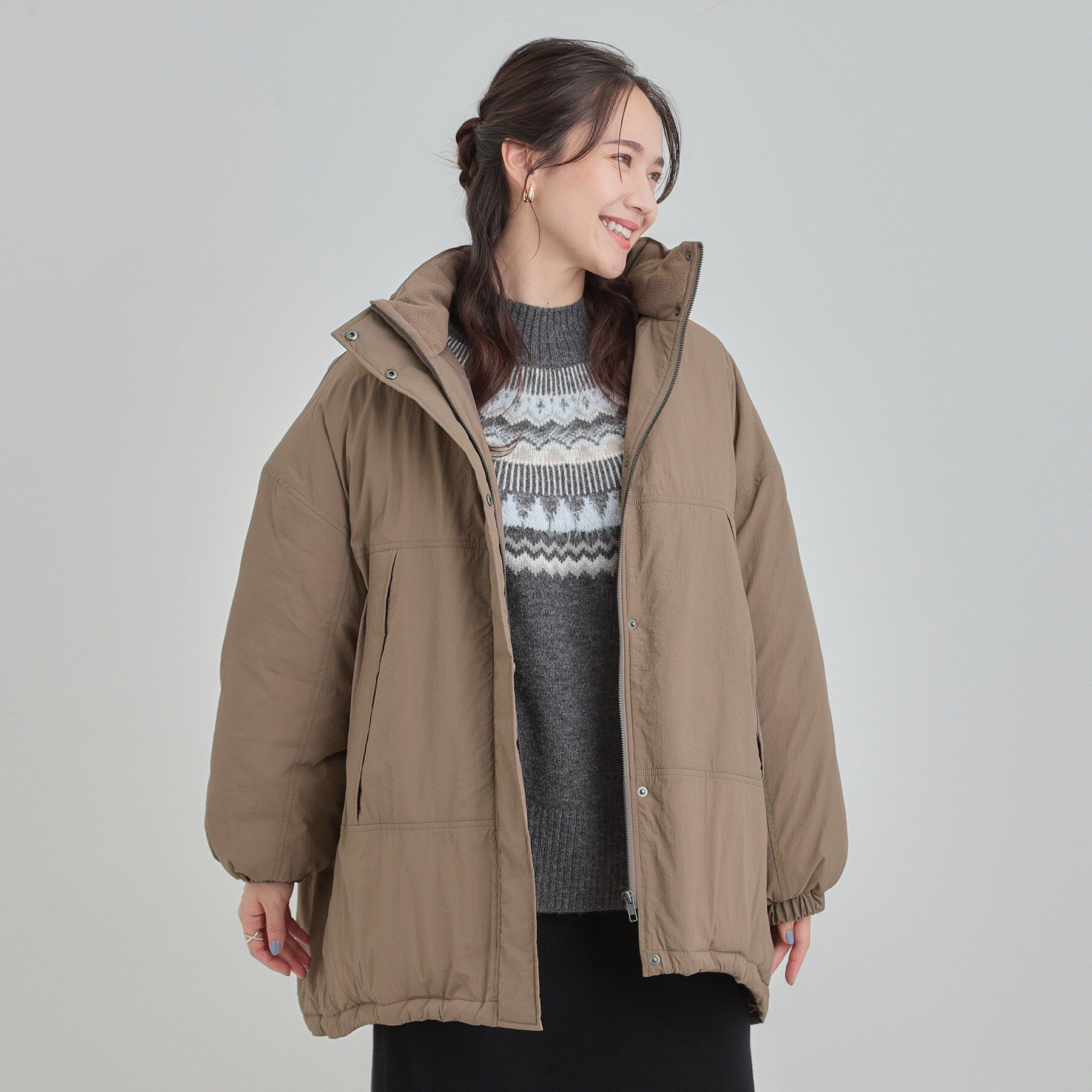 SHOO･LA･RUE「【あったか/撥水/フード取り外し可能】中綿モンスターコート」|ダウン|