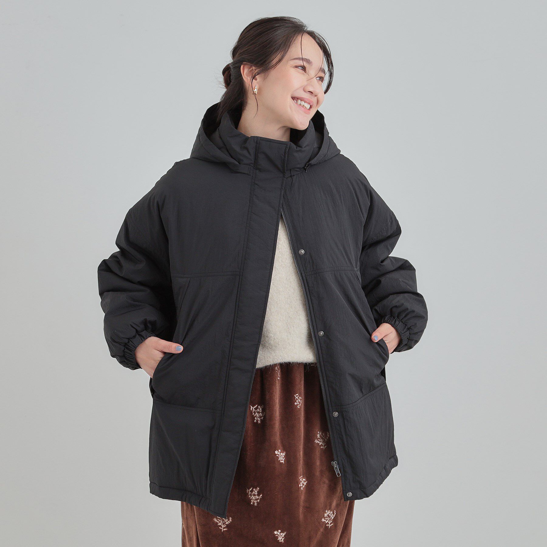 SHOO･LA･RUE「【あったか/撥水/フード取り外し可能】中綿モンスターコート」|ダウン|