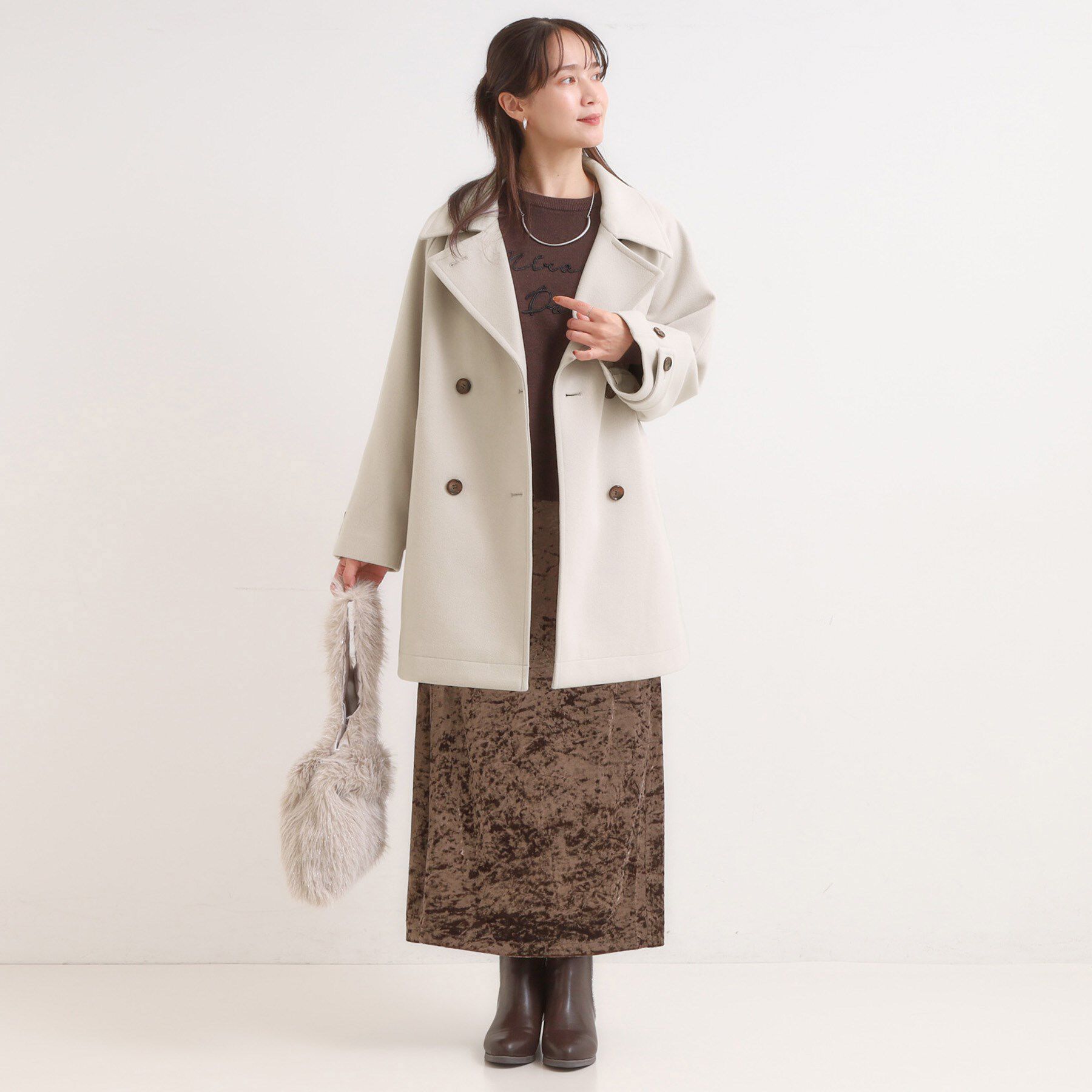 SHOO･LA･RUE「【2WAY】こなれきれい ウール調コクーンコート」|チェスターコート|