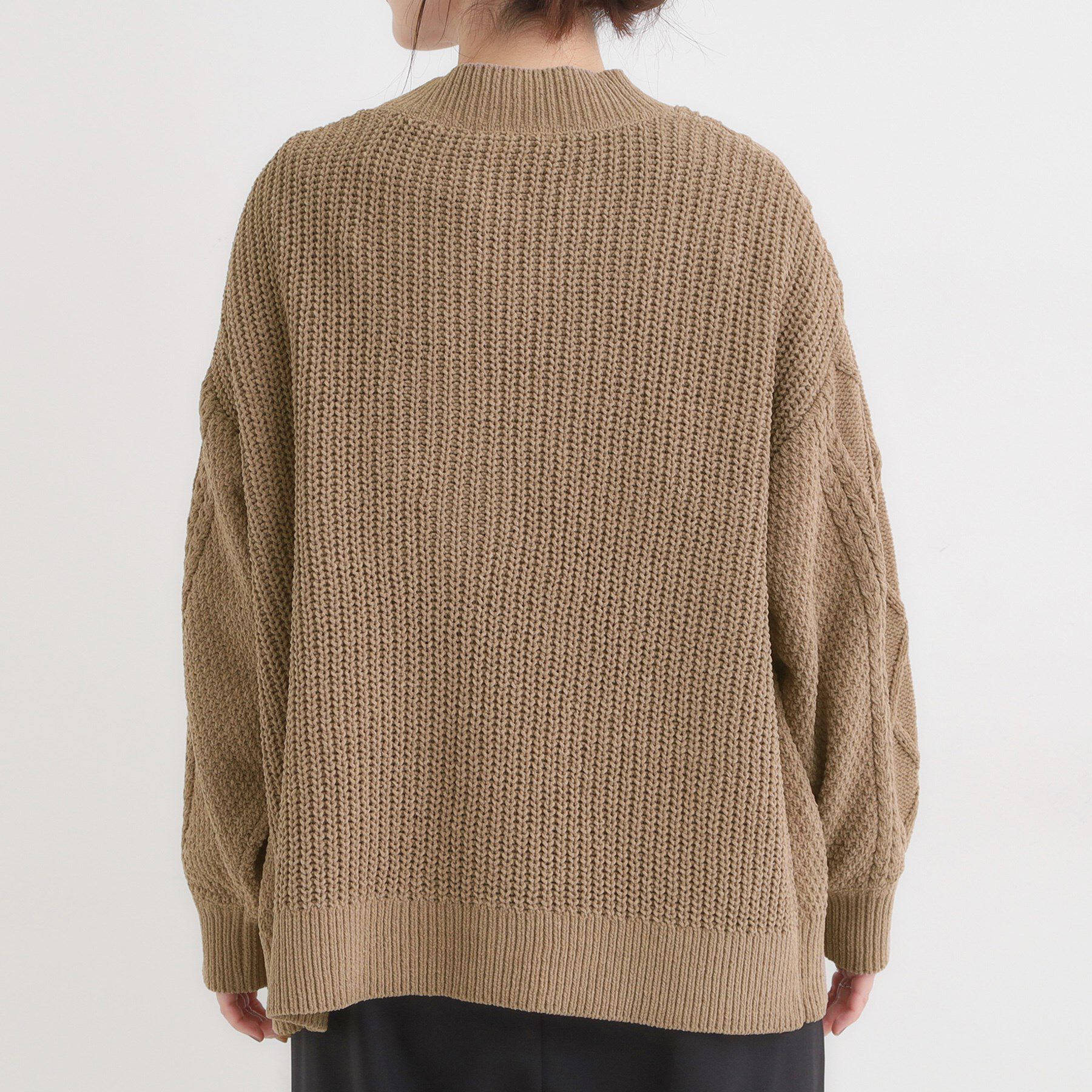 SHOO･LA･RUE「【洗濯機可/S-LL】大人の抜け感 ざっくり編み モールケーブルカーディガン【CIRCRIC】」|カーディガン|