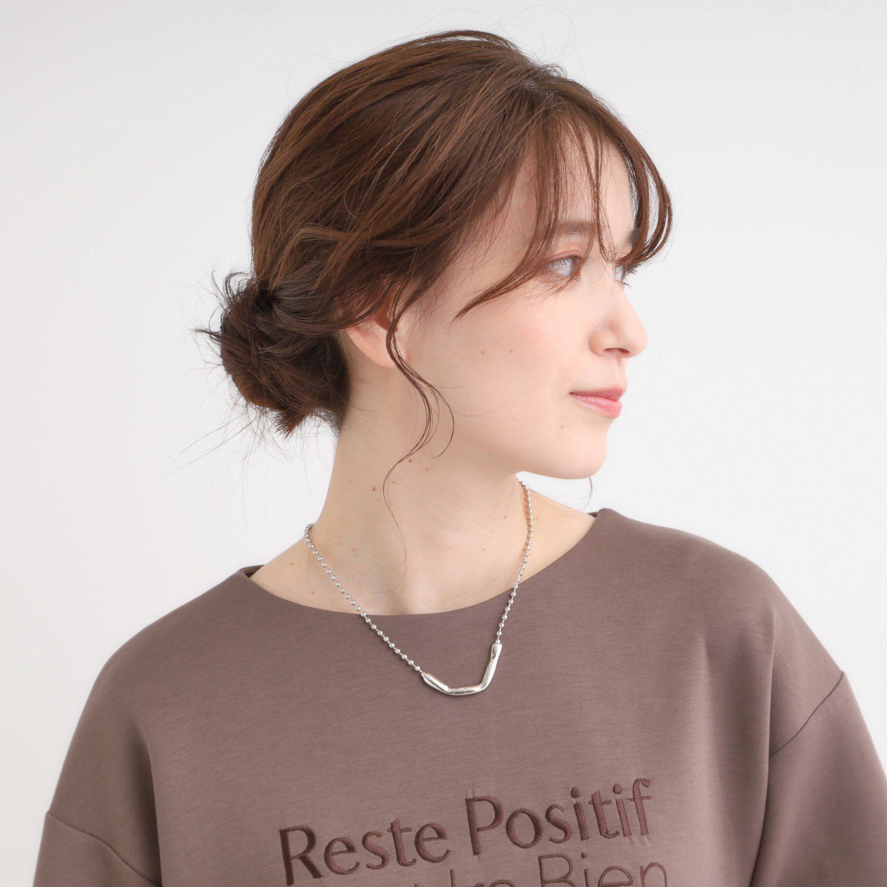 SHOO･LA･RUE「カーブメタル＆ボールチェーン」|ネックレス|