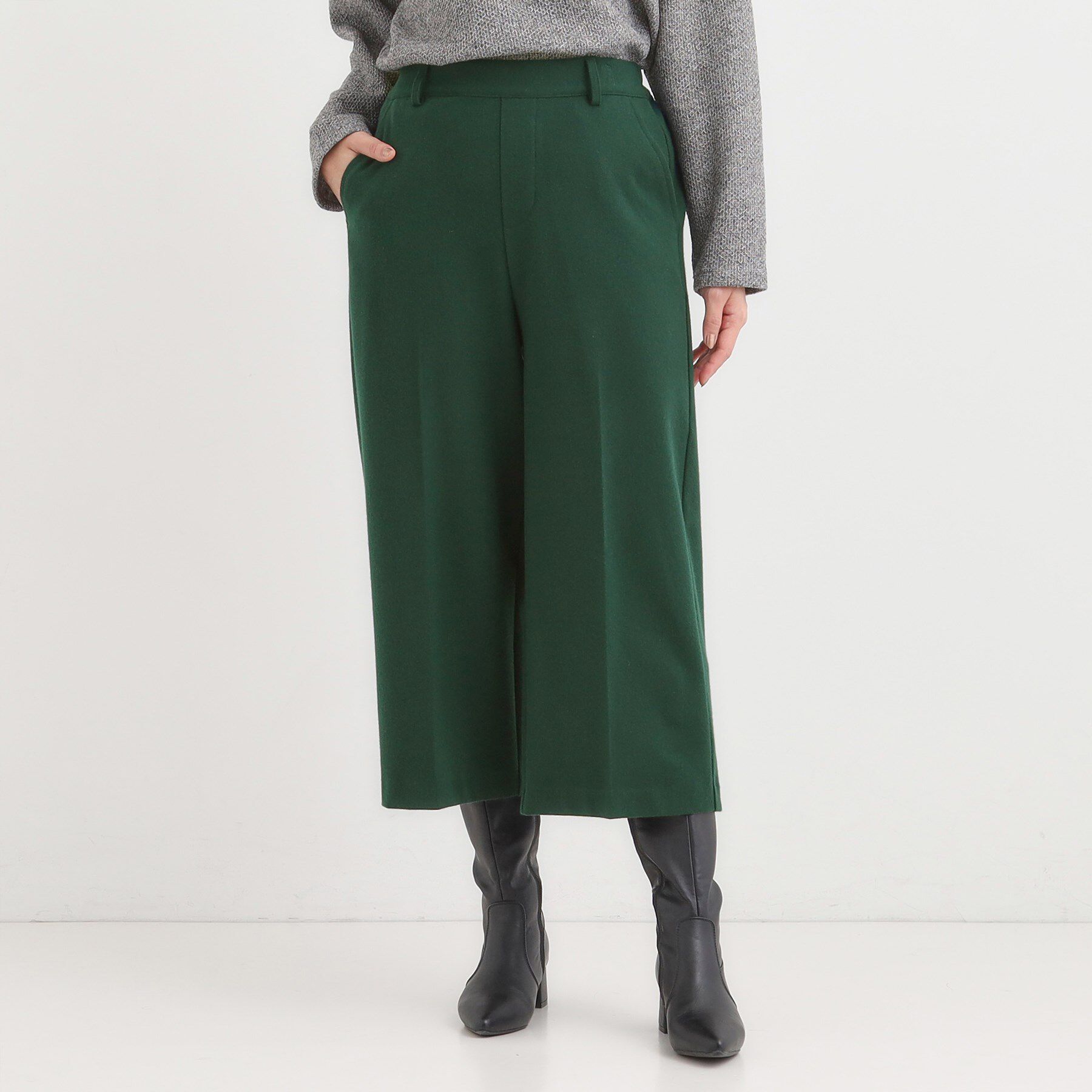 SHOO･LA･RUE「【洗濯機可/S-LL】きちんと見えする あったか裏起毛ガウチョパンツ」|その他|