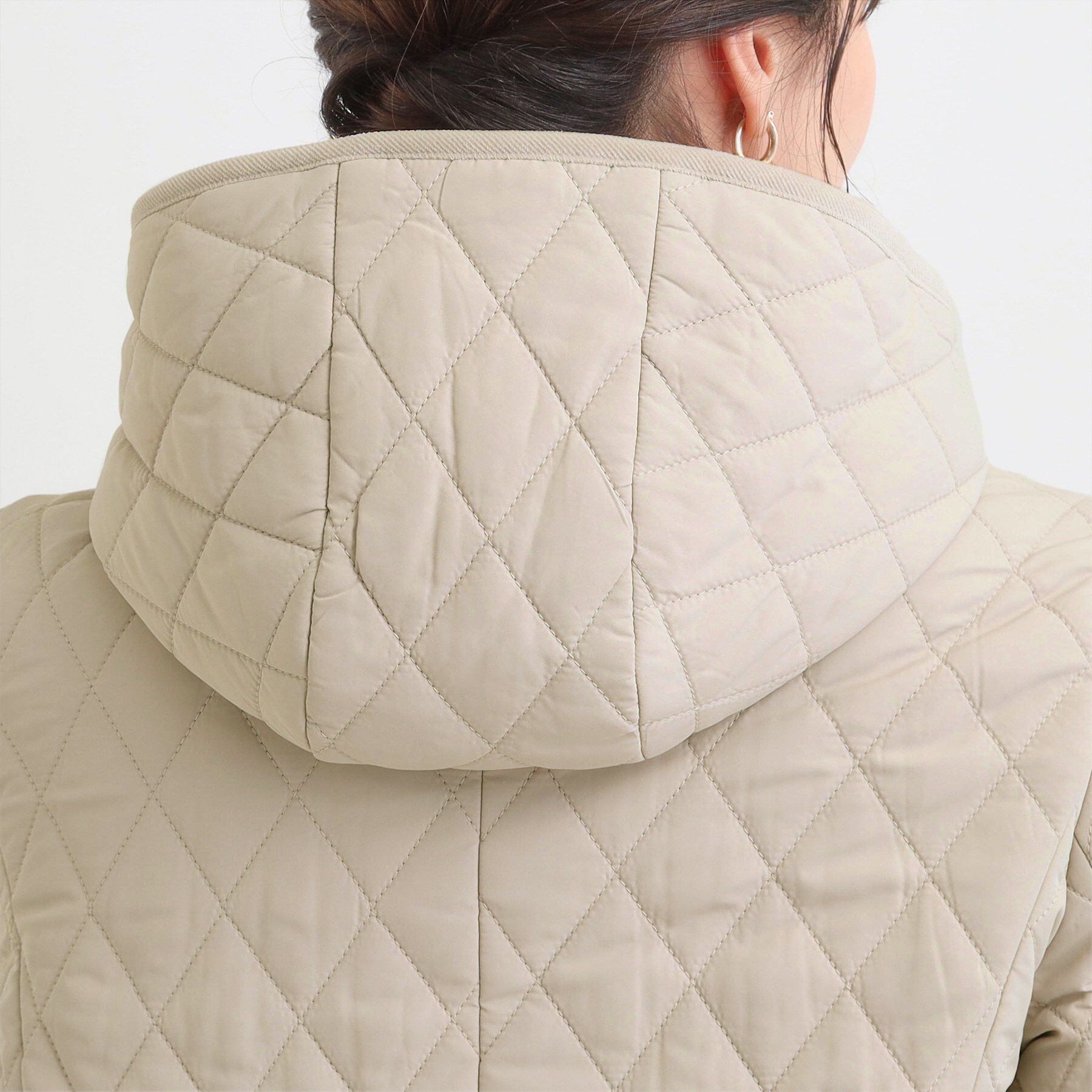 SHOO･LA･RUE「【撥水/フード取り外し可】自然にくびれる あったかダイヤ柄キルトコート【CIRCRIC】」|ダウン|