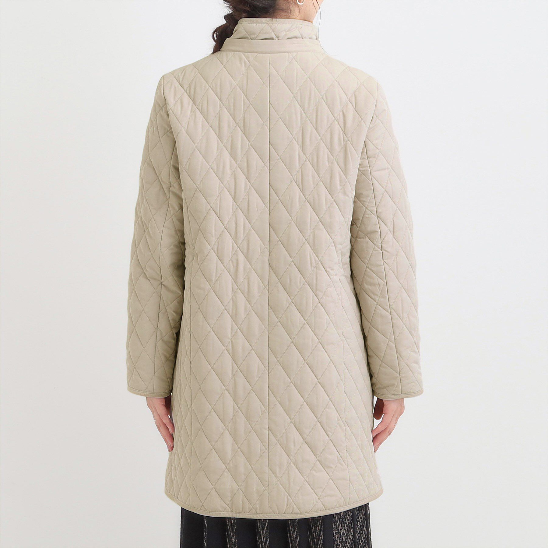 SHOO･LA･RUE「【撥水/フード取り外し可】自然にくびれる あったかダイヤ柄キルトコート【CIRCRIC】」|ダウン|