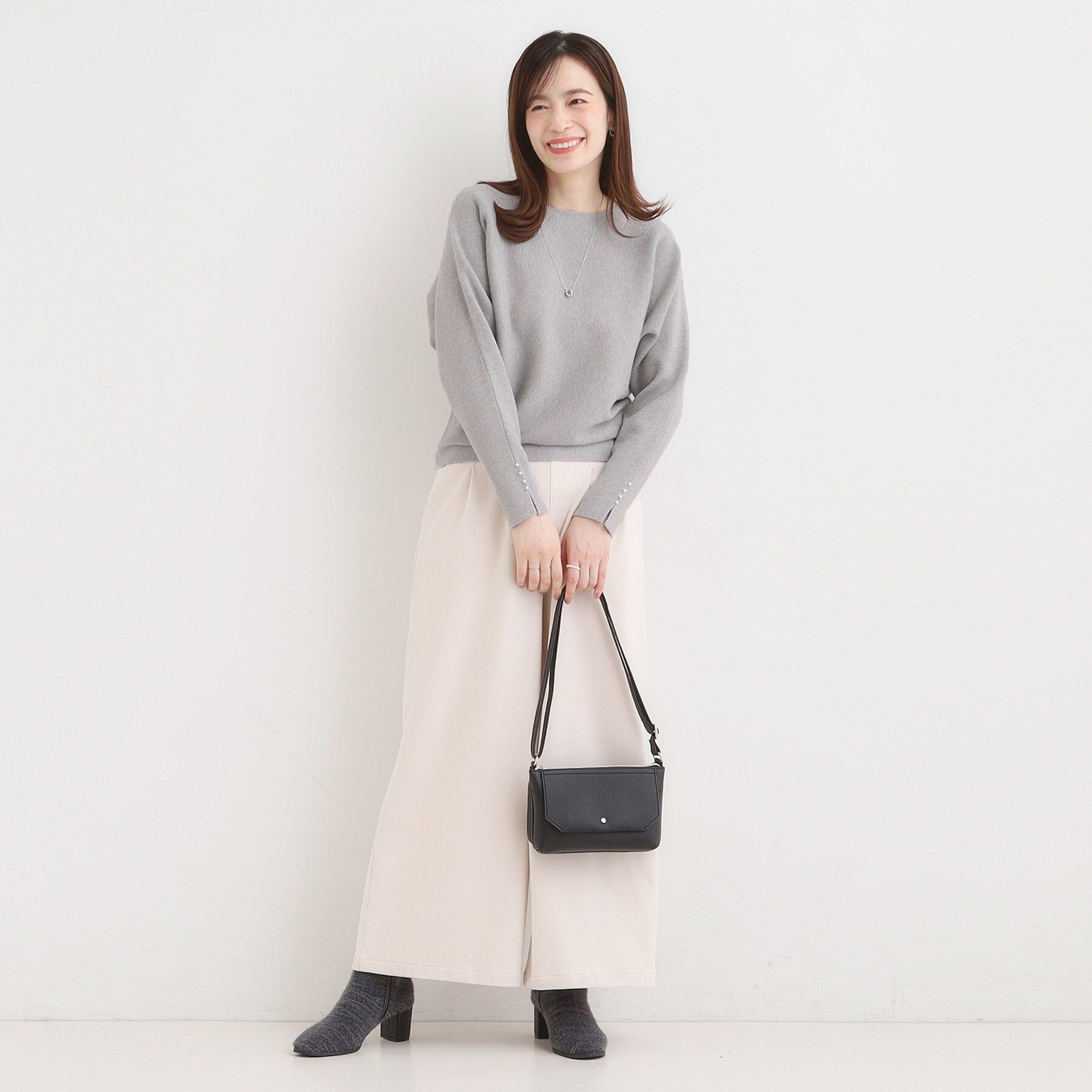 SHOO･LA･RUE「【洗濯機可】女性らしさ溢れる もちもちタッチが心地よい ドルマンニット」|ニット・セーター|