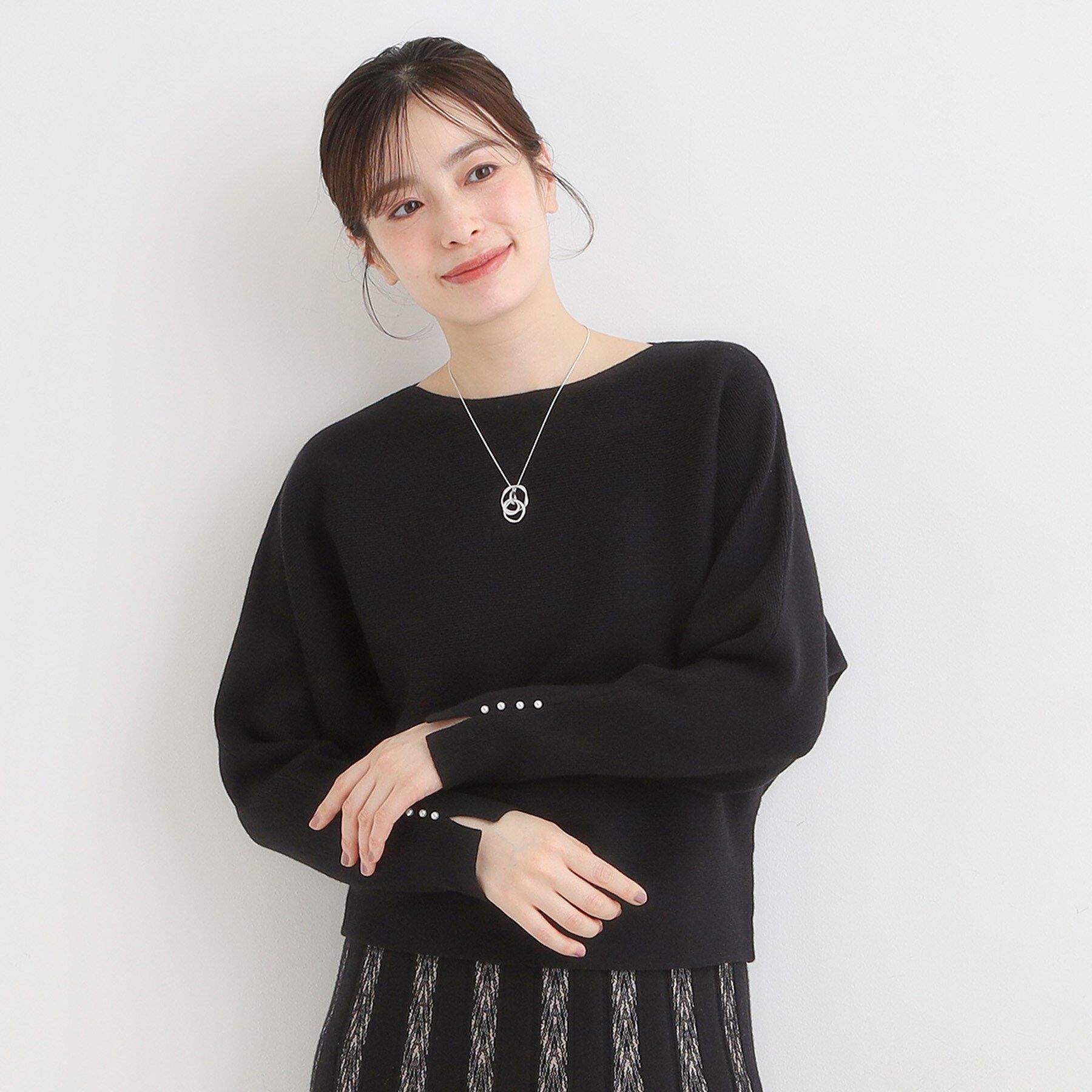 SHOO･LA･RUE「【洗濯機可】女性らしさ溢れる もちもちタッチが心地よい ドルマンニット」|ニット・セーター|