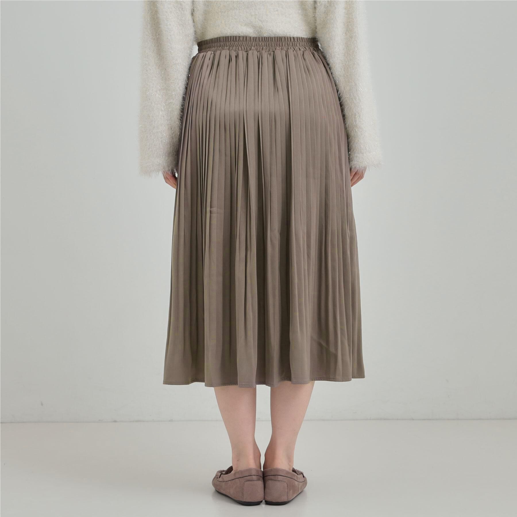 SHOO･LA･RUE「【着丈選べる/あったか】裏に秘密 プリーツスカート」|スカート|