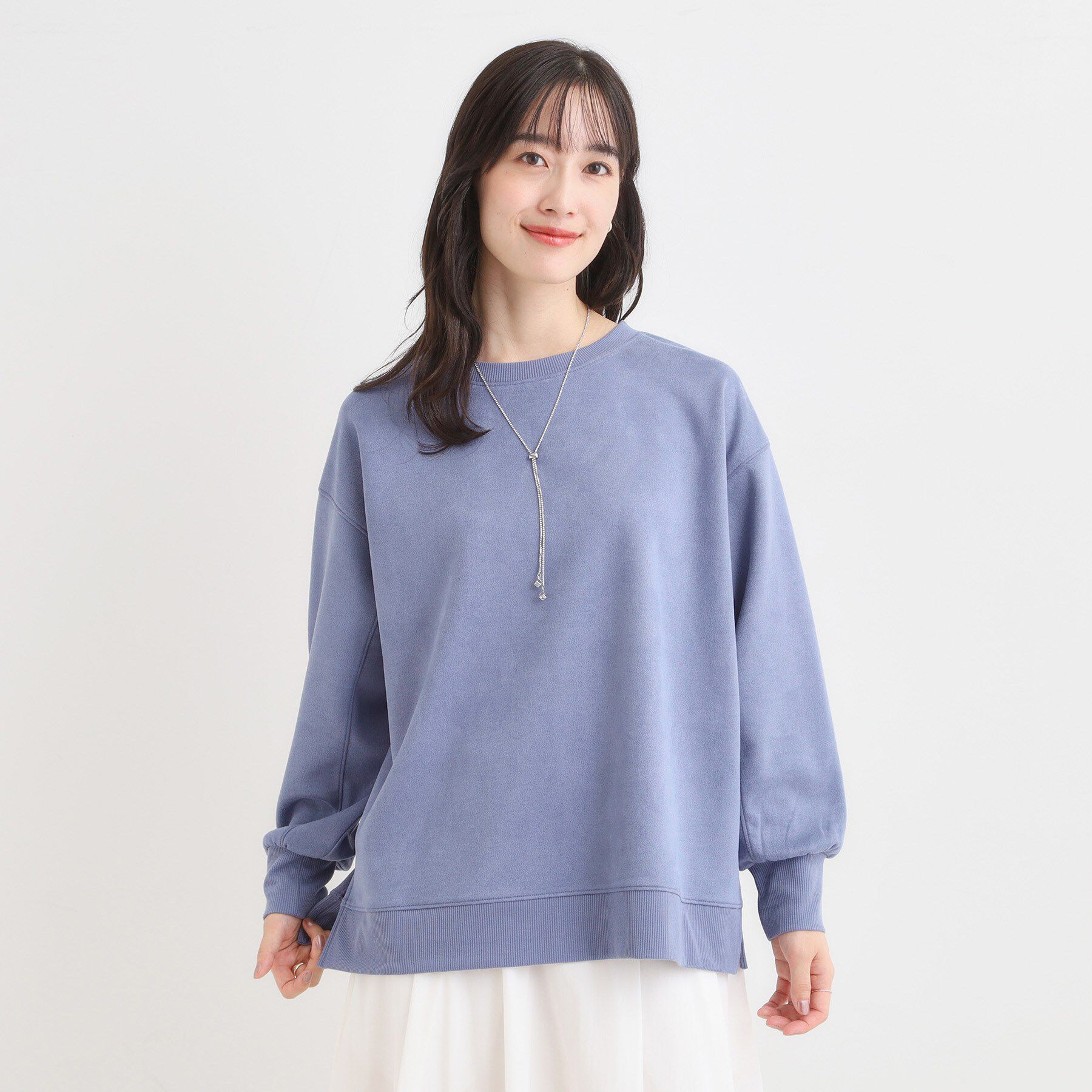 SHOO･LA･RUE「【S-LL】なめらかタッチが癖になる スエード調トップス」|Tシャツ・カットソー|