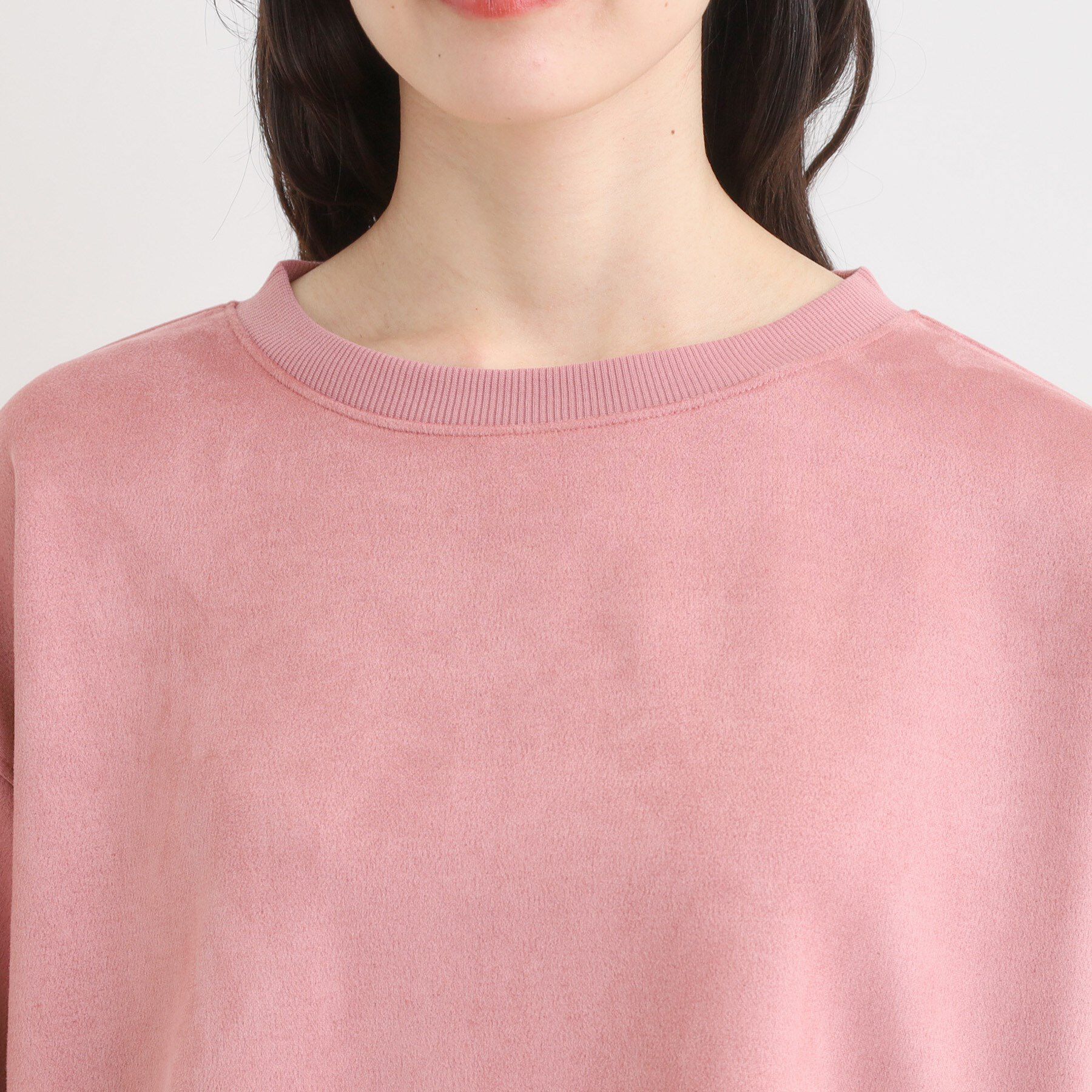 SHOO･LA･RUE「【S-LL】なめらかタッチが癖になる スエード調トップス」|Tシャツ・カットソー|