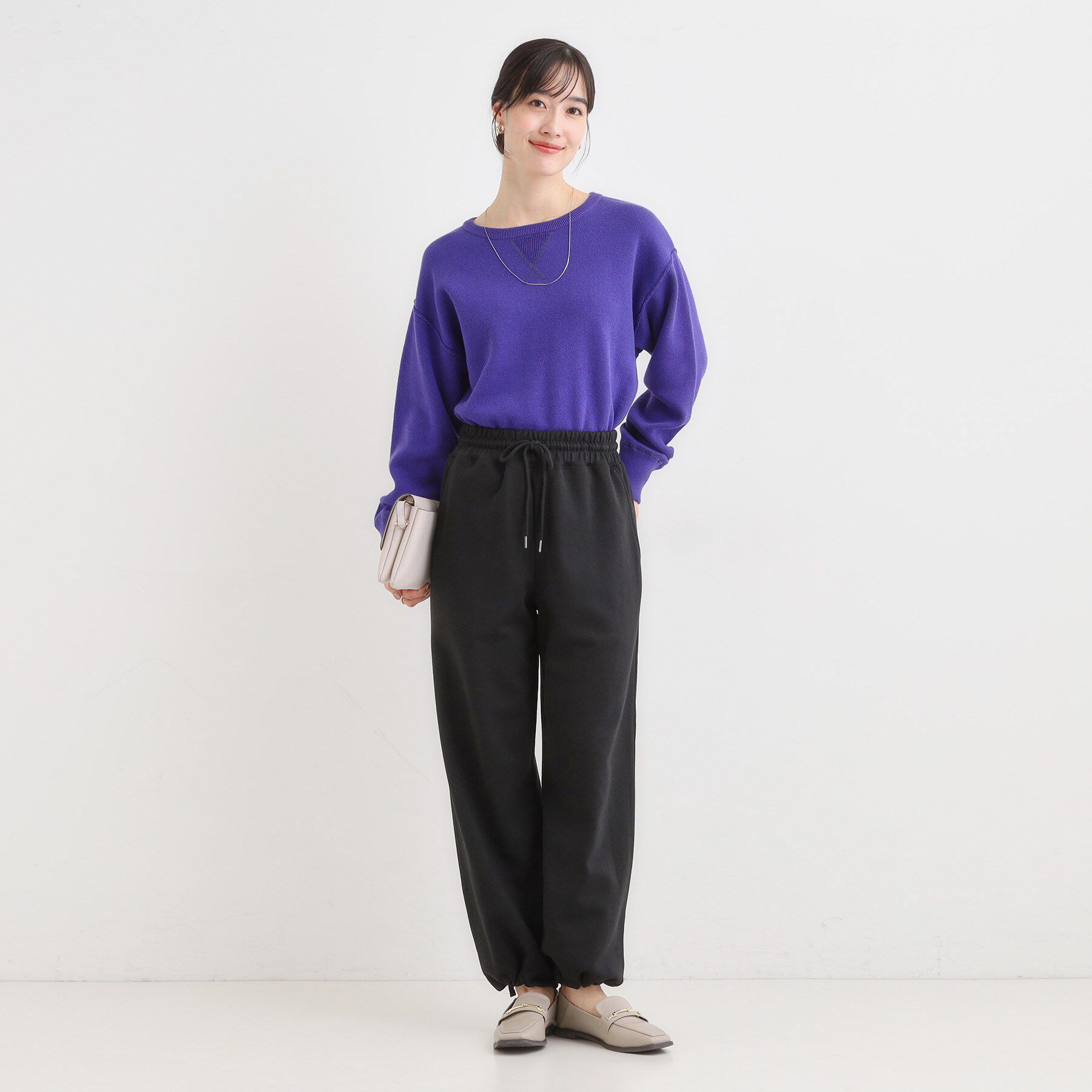 SHOO･LA･RUE「【洗濯機可/S-LL】春まで着られる ダブルフェイス スウェットパンツ」|その他|