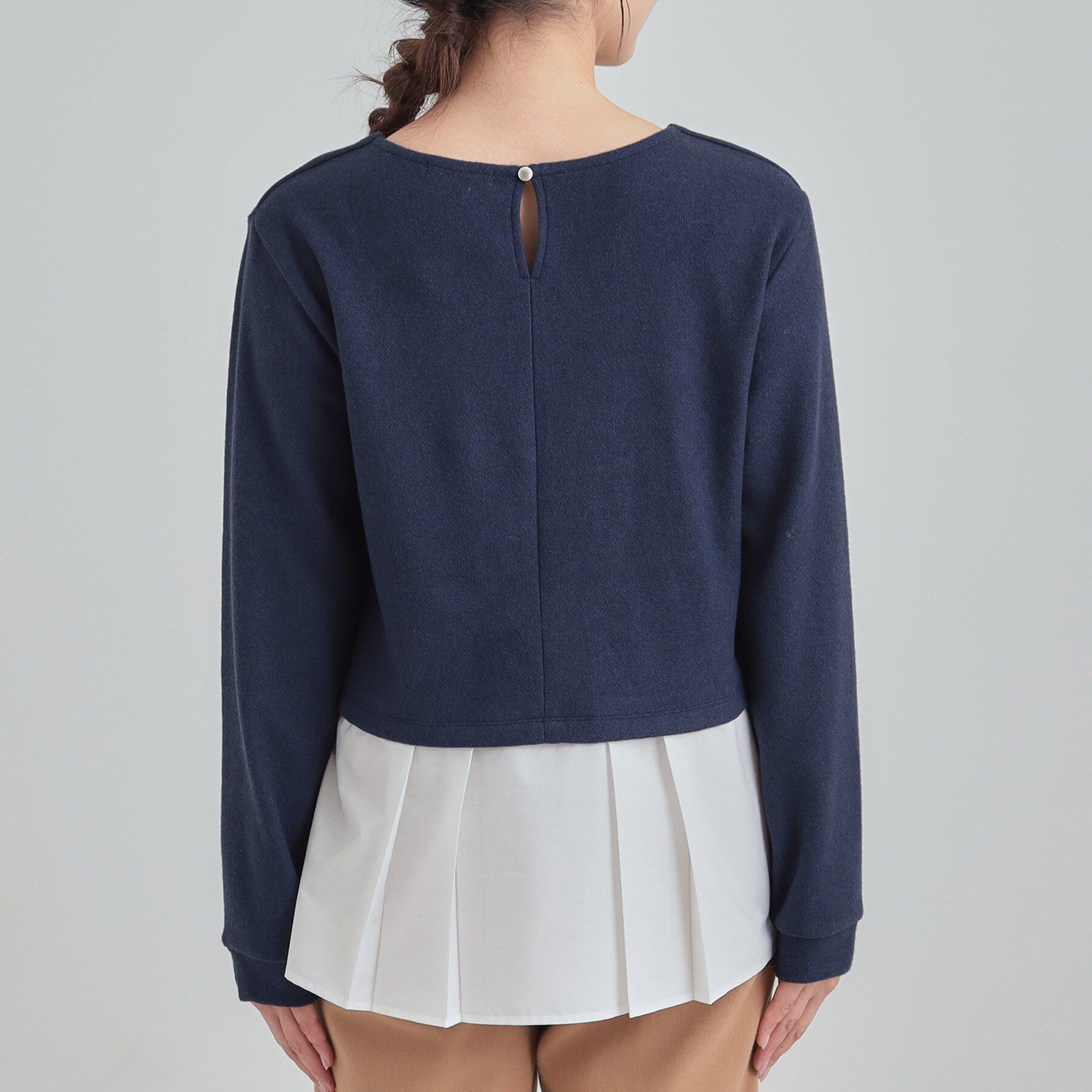 SHOO･LA･RUE「【S-LL】レイヤード風 シャツドッキングトップス」|Tシャツ・カットソー|