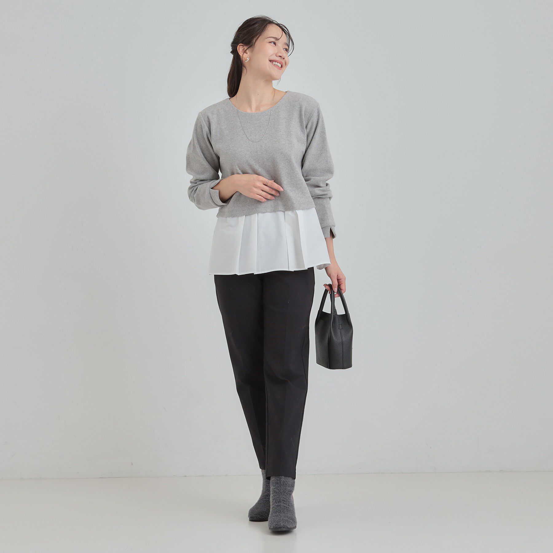 SHOO･LA･RUE「【S-LL】レイヤード風 シャツドッキングトップス」|Tシャツ・カットソー|