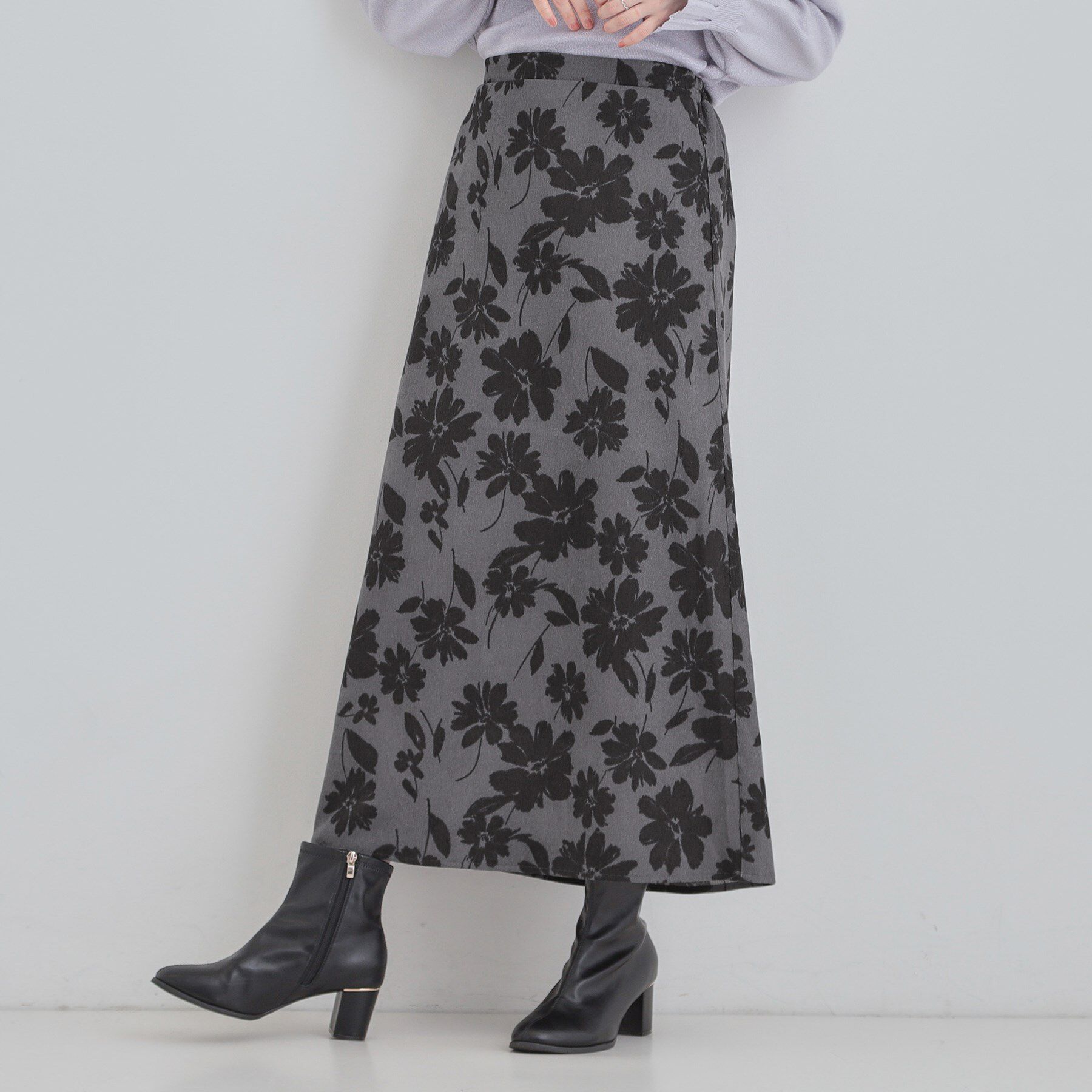 SHOO･LA･RUE「花柄スカート」|スカート|チャコールグレー(7