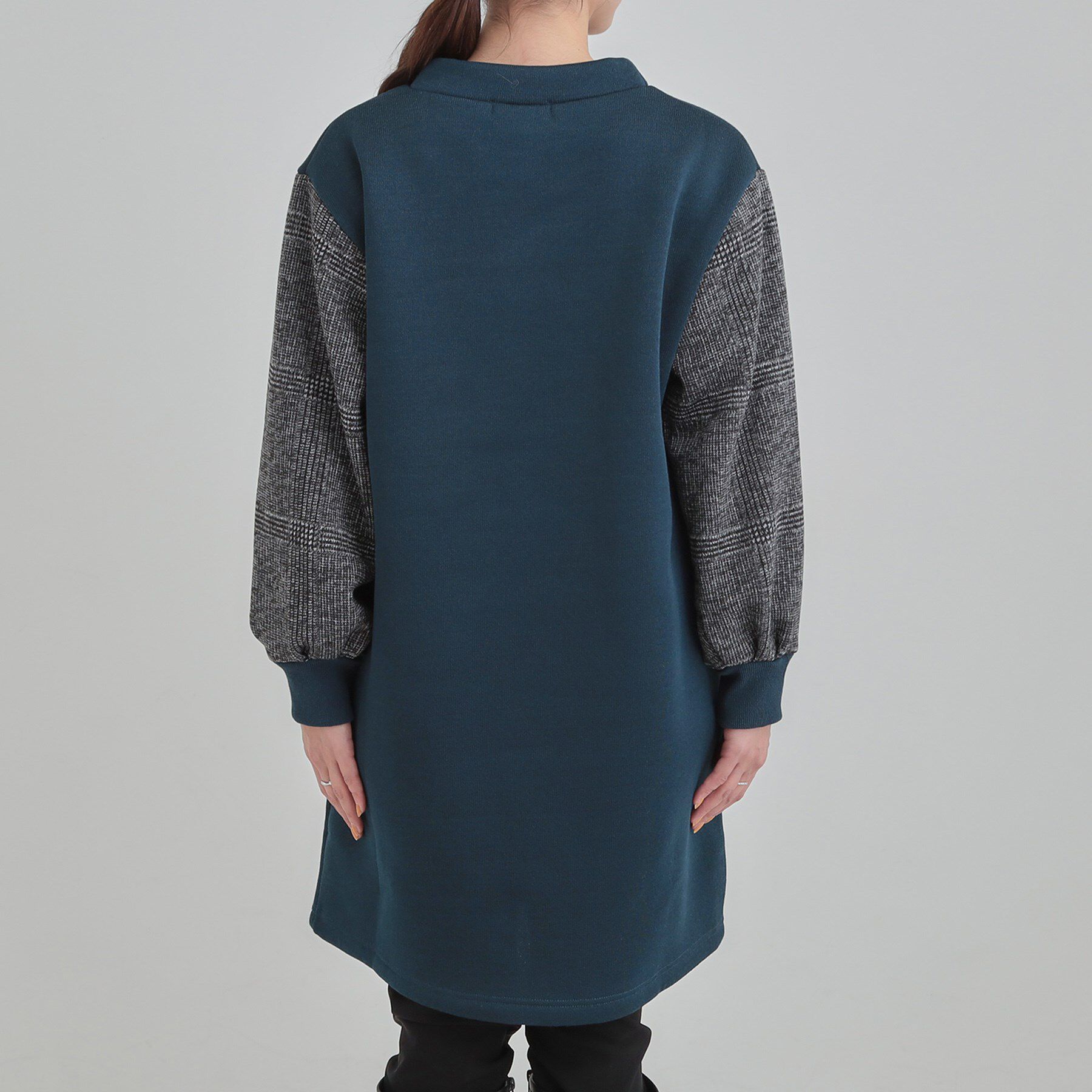 SHOO･LA･RUE「【S-LL/あったか】お袖チェック裏起毛チュニック」|チュニック|