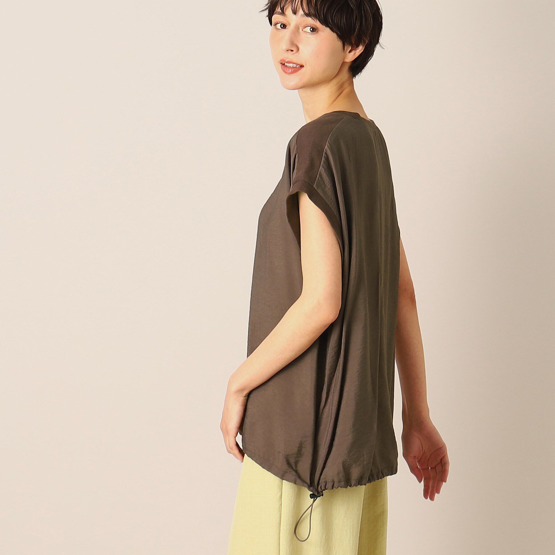 Dessin「【洗える】リブ付きドローコード付きブラウス（XS～L）」|シャツ・ブラウス|