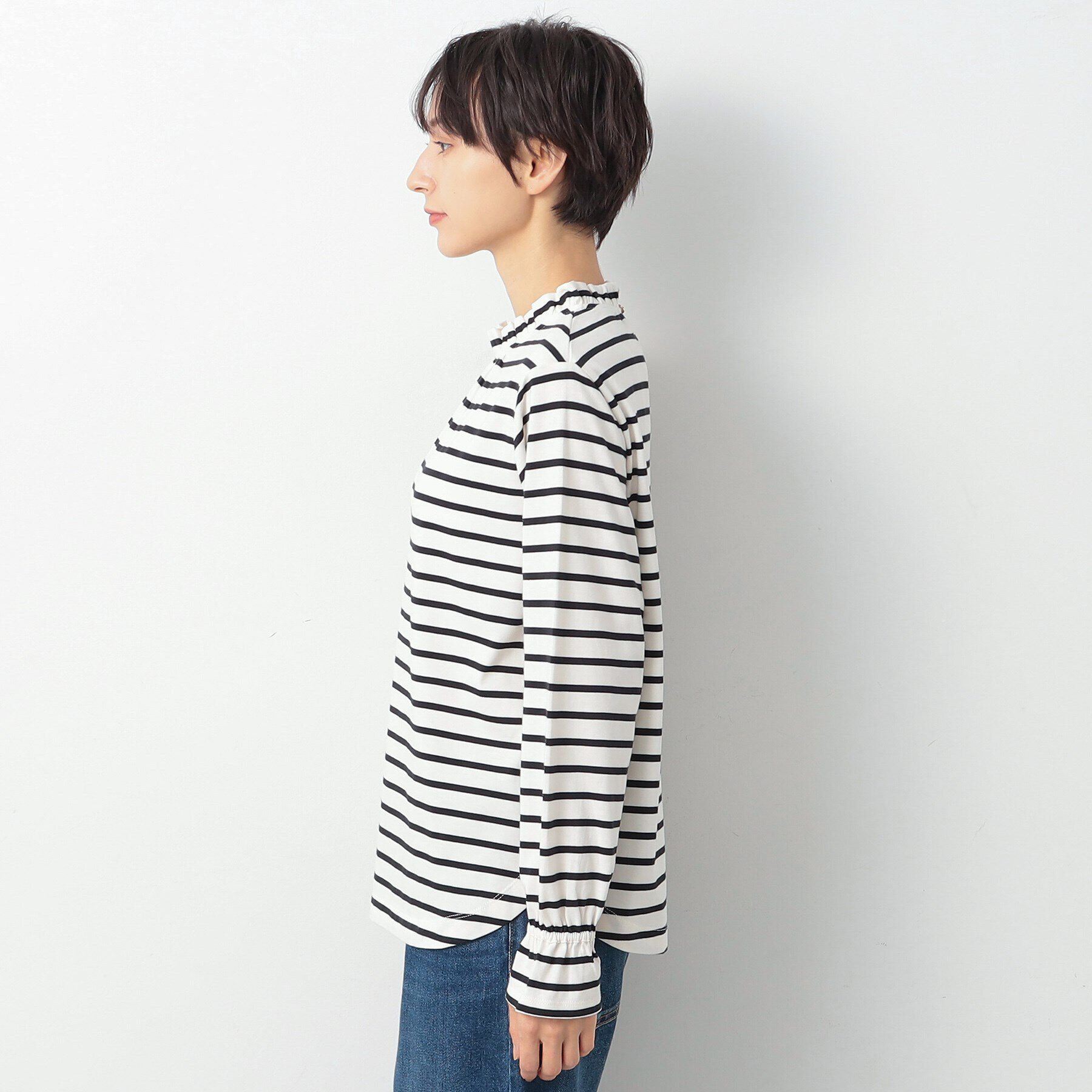 Dessin「【洗える】ネックフリルロングスリーブTシャツ（XS～L）」|Tシャツ・カットソー|