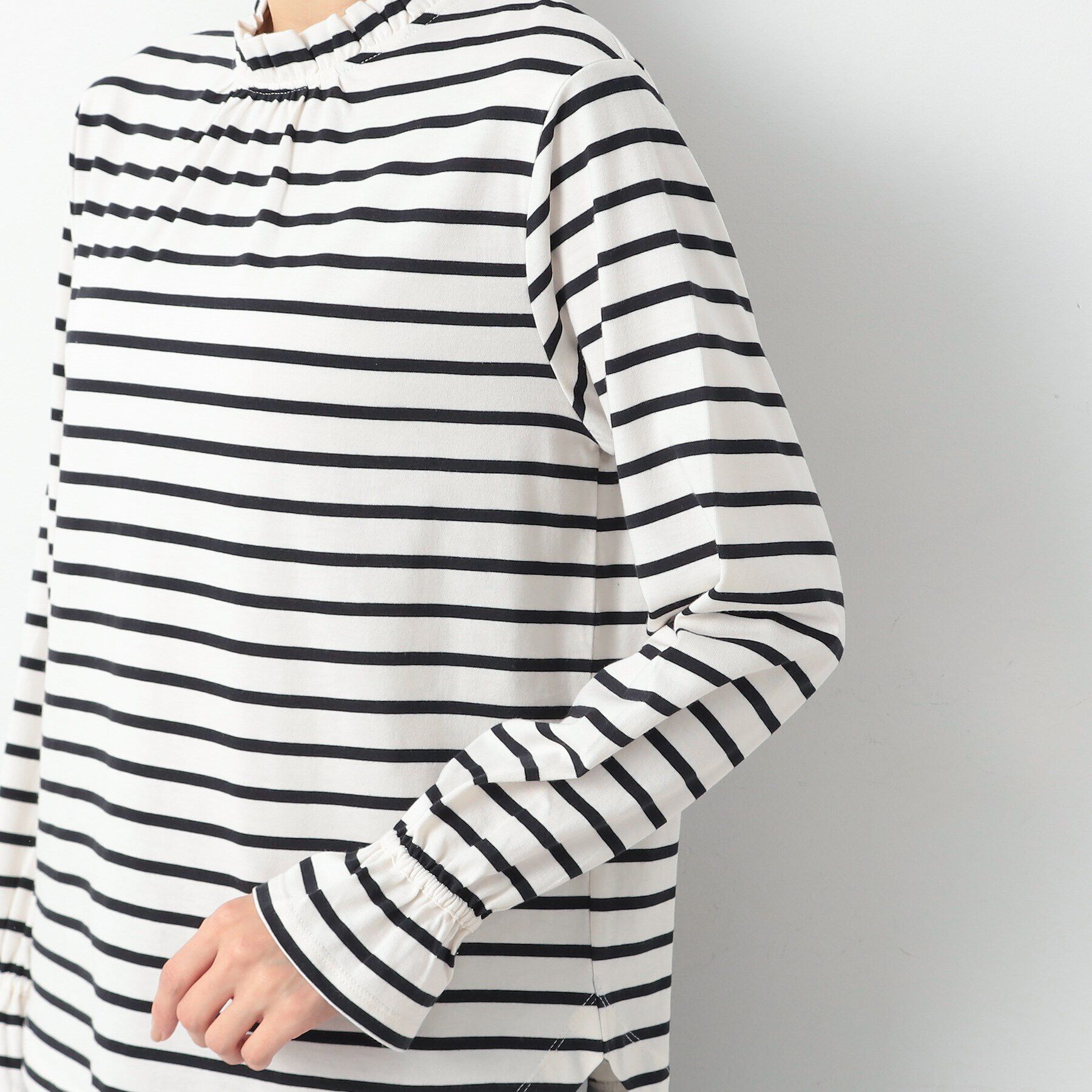 Dessin「【洗える】ネックフリルロングスリーブTシャツ（XS～L）」|Tシャツ・カットソー|