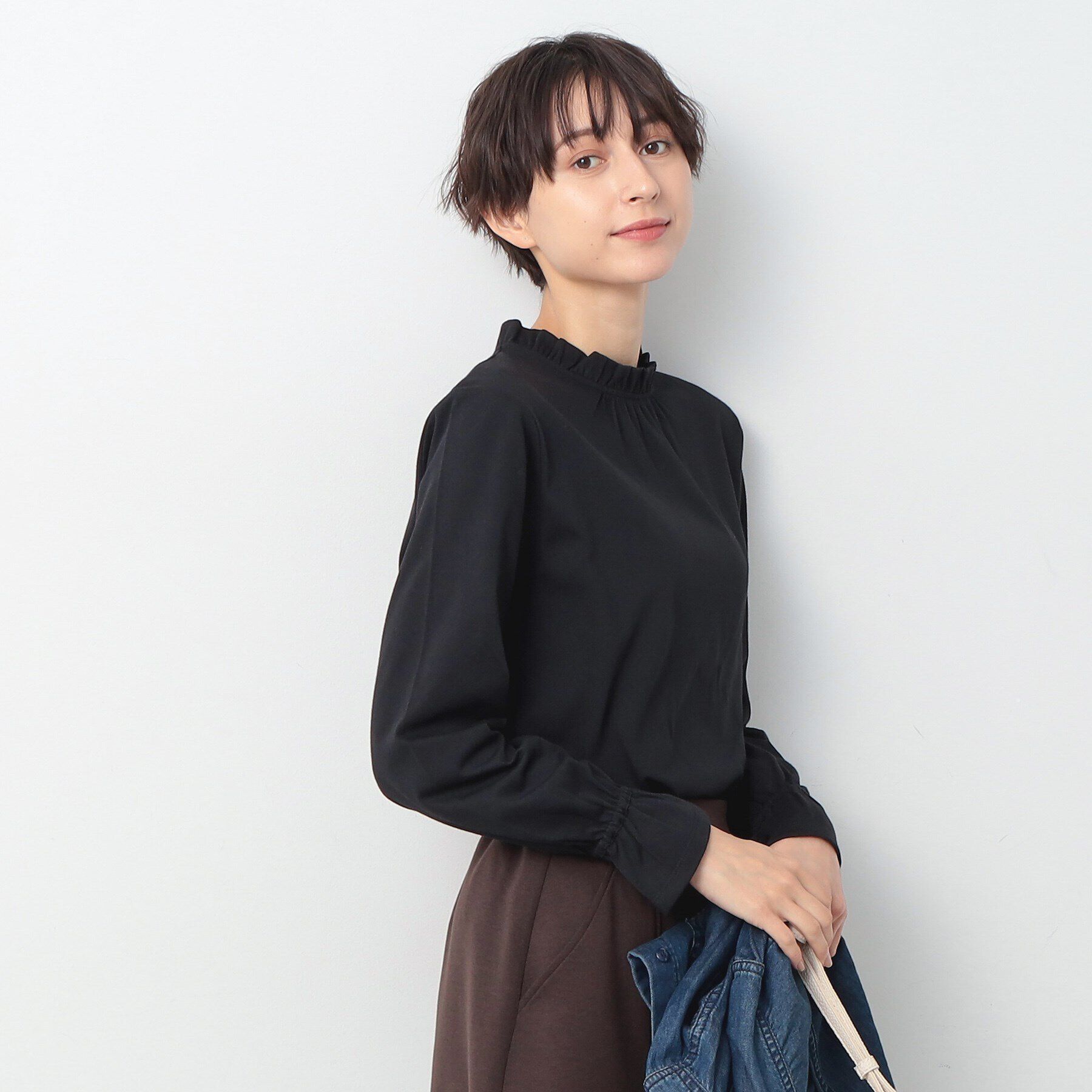 Dessin「【洗える】ネックフリルロングスリーブTシャツ（XS～L）」|Tシャツ・カットソー|