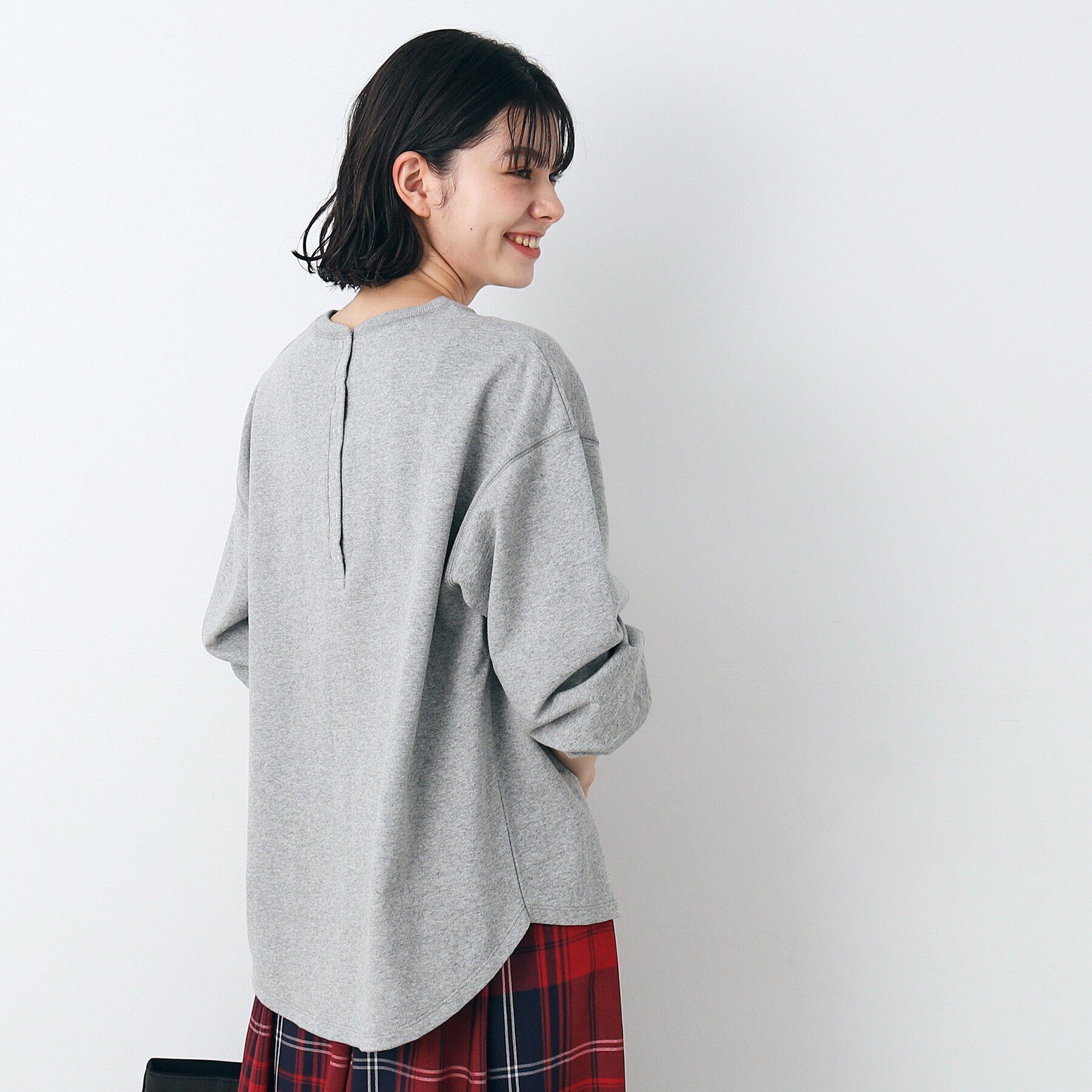 Dessin「【360度可愛い・洗える】バックヘンリーネックカットソー（XS～L）」|Tシャツ・カットソー|