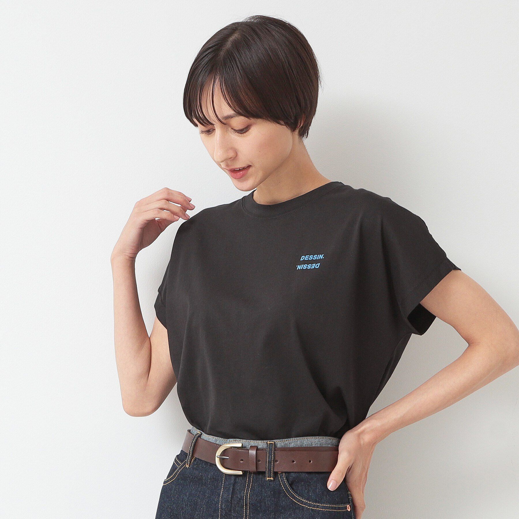 Dessin「フロッキープリントポイントロゴTシャツ（XS～L）」|Tシャツ・カットソー|