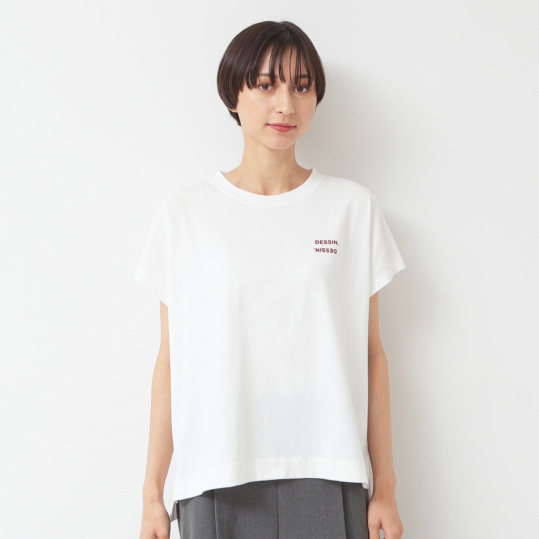 Dessin「フロッキープリントポイントロゴTシャツ（XS～L）」|Tシャツ・カットソー|