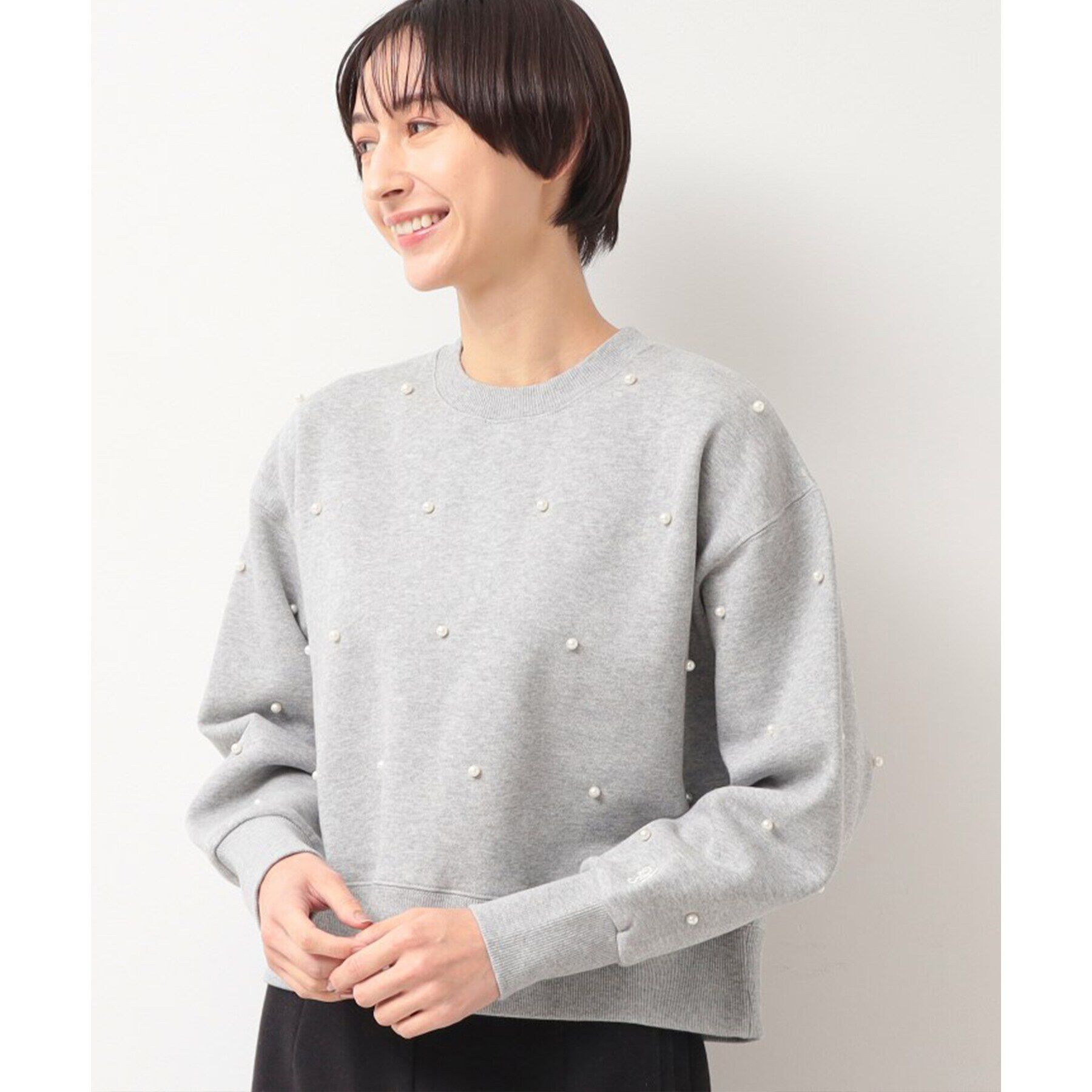 Dessin「【洗える】パール調付きスウェット（S～L）」|Tシャツ・カットソー|