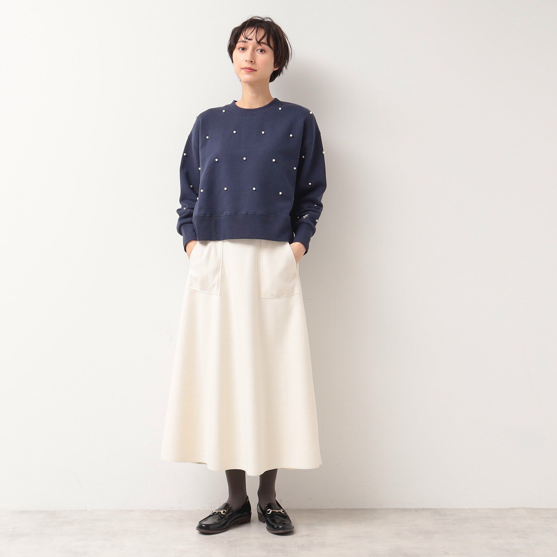 Dessin「【洗える】パール調付きスウェット（S～L）」|Tシャツ・カットソー|