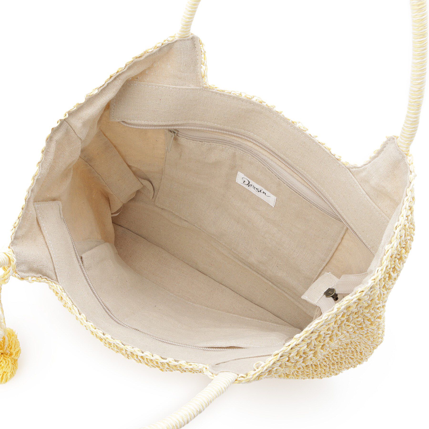 Dessin「【軽量・A4収納可】ポンポンチャームペーパーロゴトートバッグ」|トートバッグ|