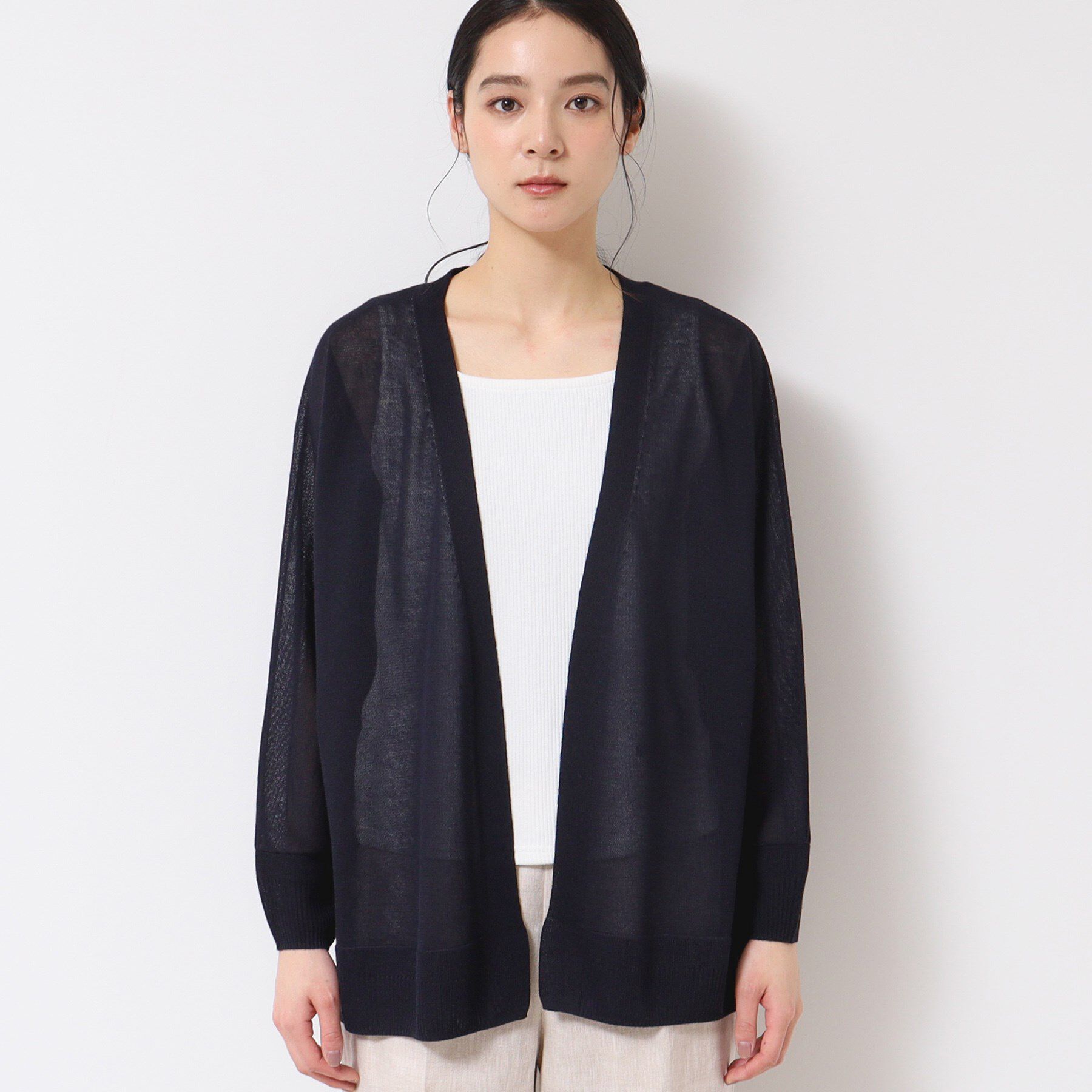 Dessin「【洗える】ミドル丈シアーカーディガン（S～L）」|カーディガン|