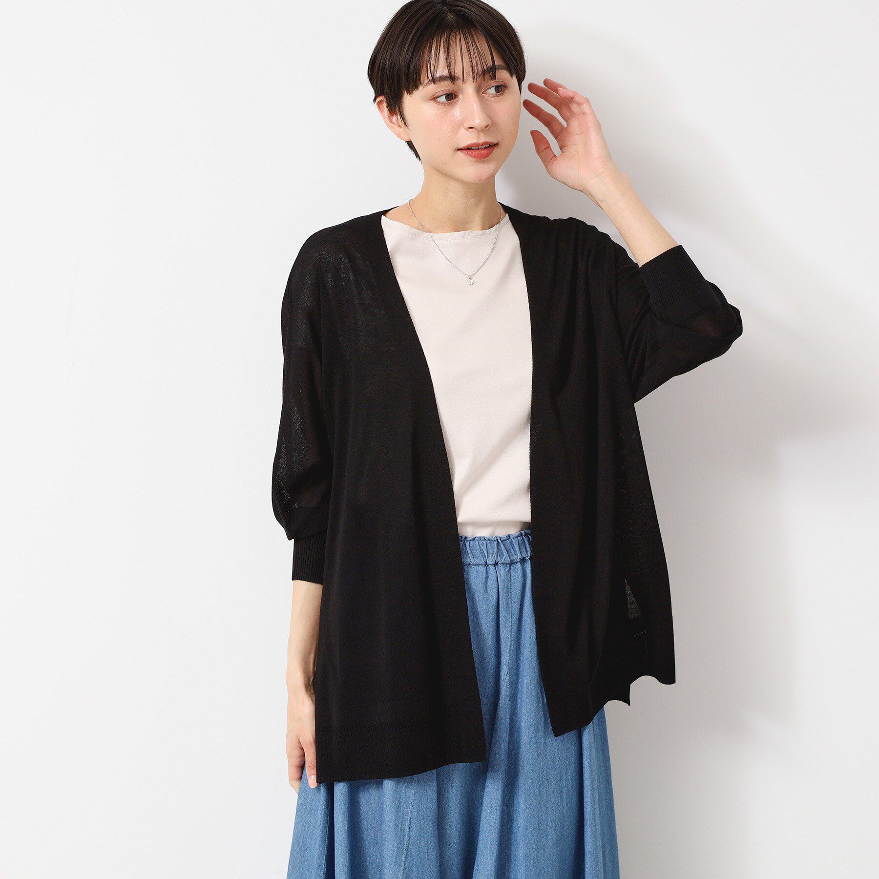 Dessin「【接触冷感・洗える】ドルマンスリーブひんやりカーディガン（S～L）」|カーディガン|