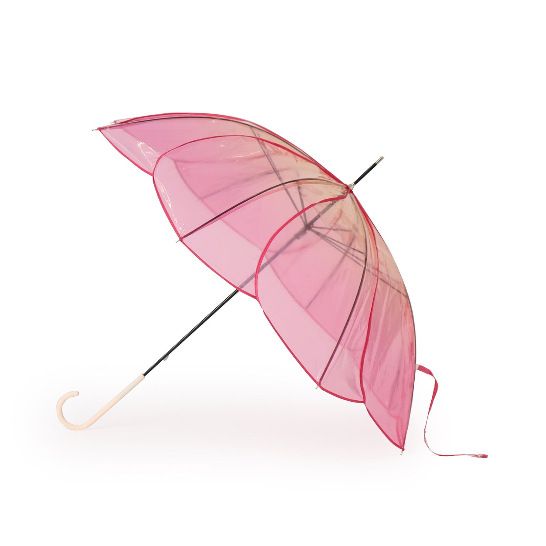 Ober Tashe「クリアアンブレラ／フローラルブーケ【長傘/雨傘/ビニール傘/通勤/通学】」|傘|ﾋﾟﾝｸ(072)