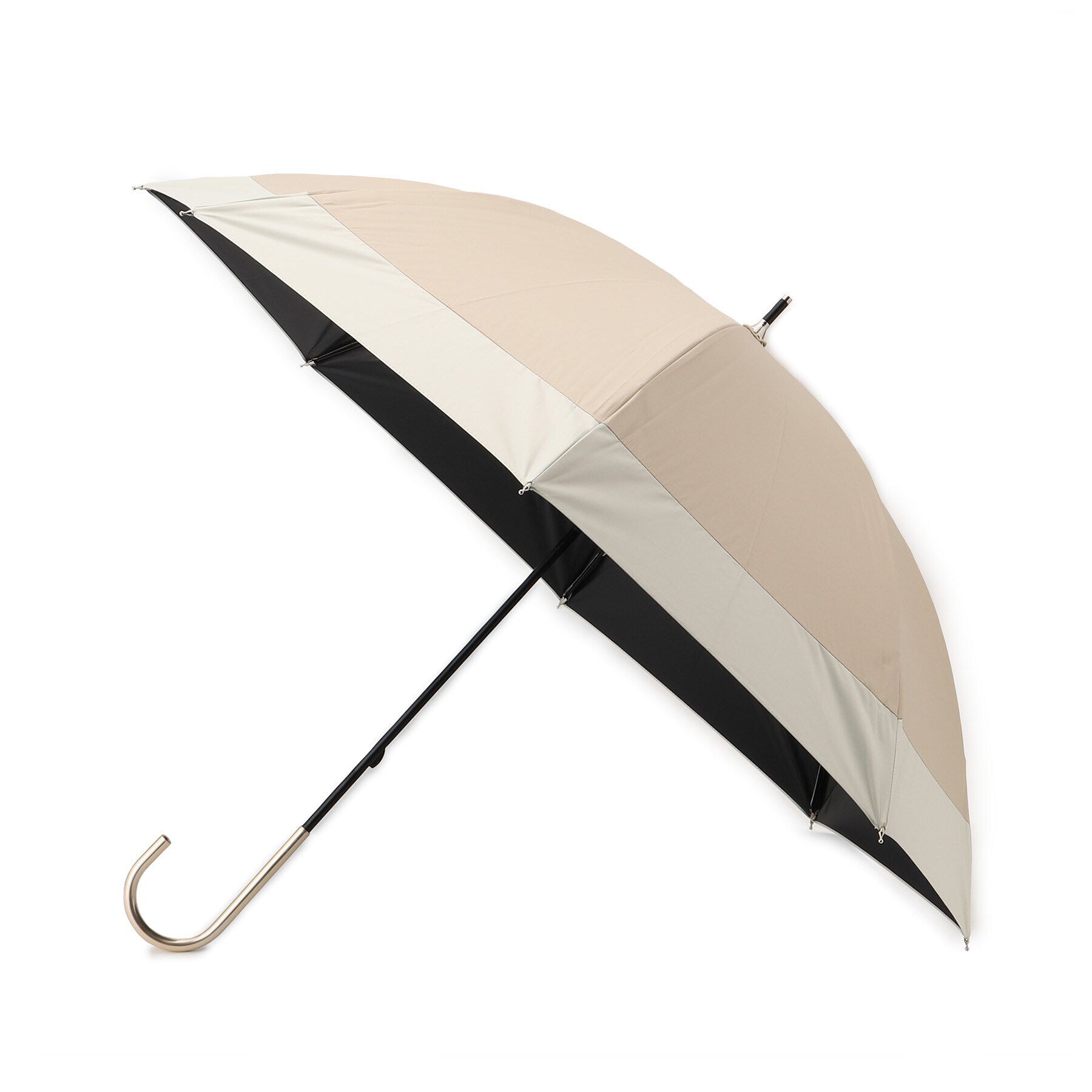 Ober Tashe「【UVカット率99.9％以上/遮光率99.9％以上/レイン/日傘/UVカット】バイカラー長傘」|傘|ﾍﾞｰｼﾞｭ(052)