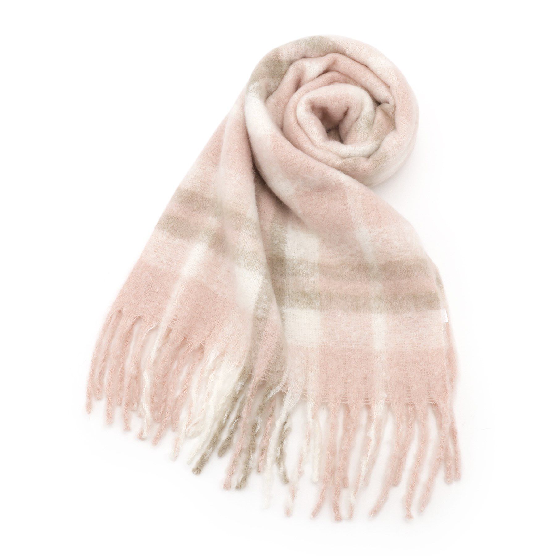 Ober Tashe「ブークレチェックストール」|ストール|ピンク(072)