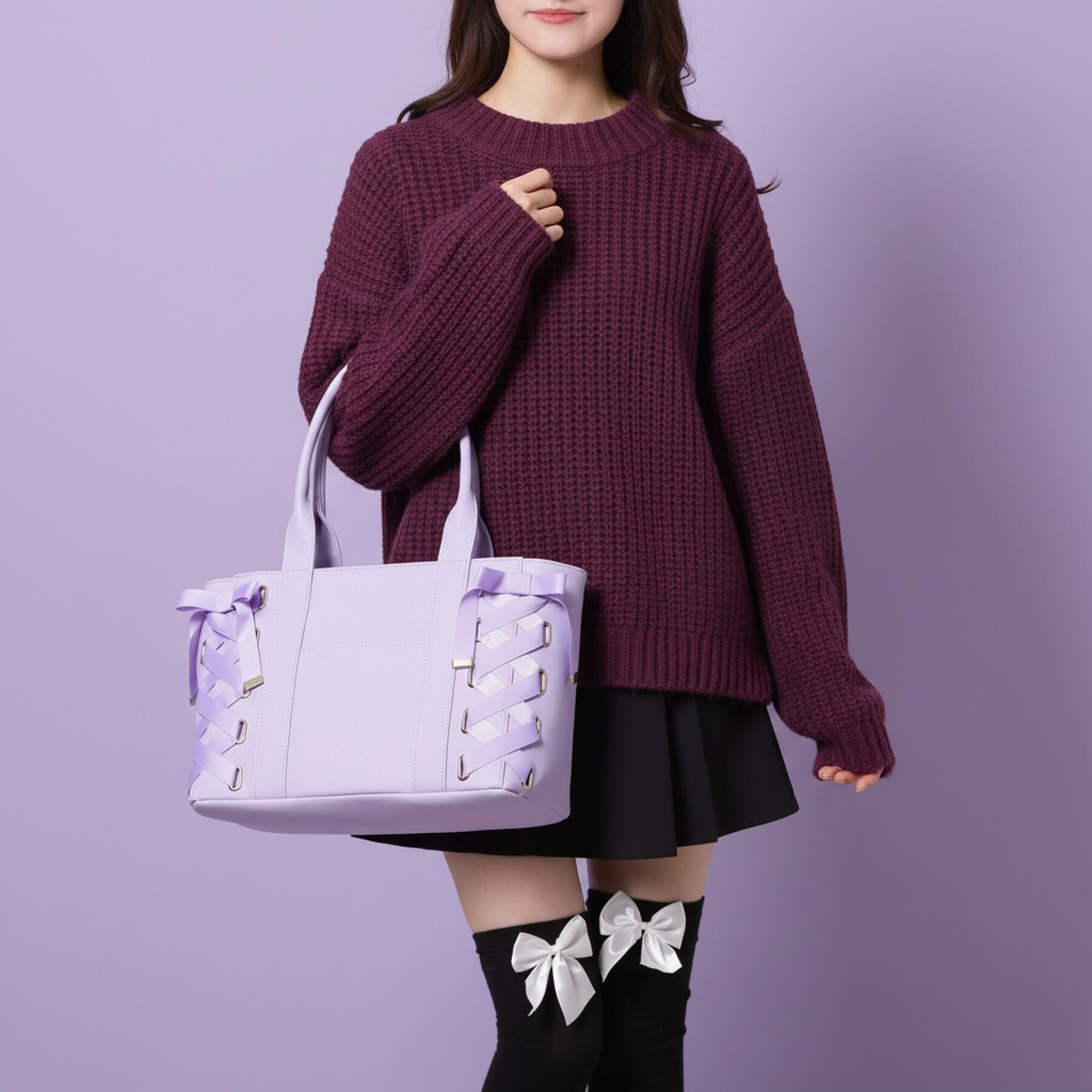 Ober Tashe「【推し活】レースアップクリアポケトート」|トートバッグ|