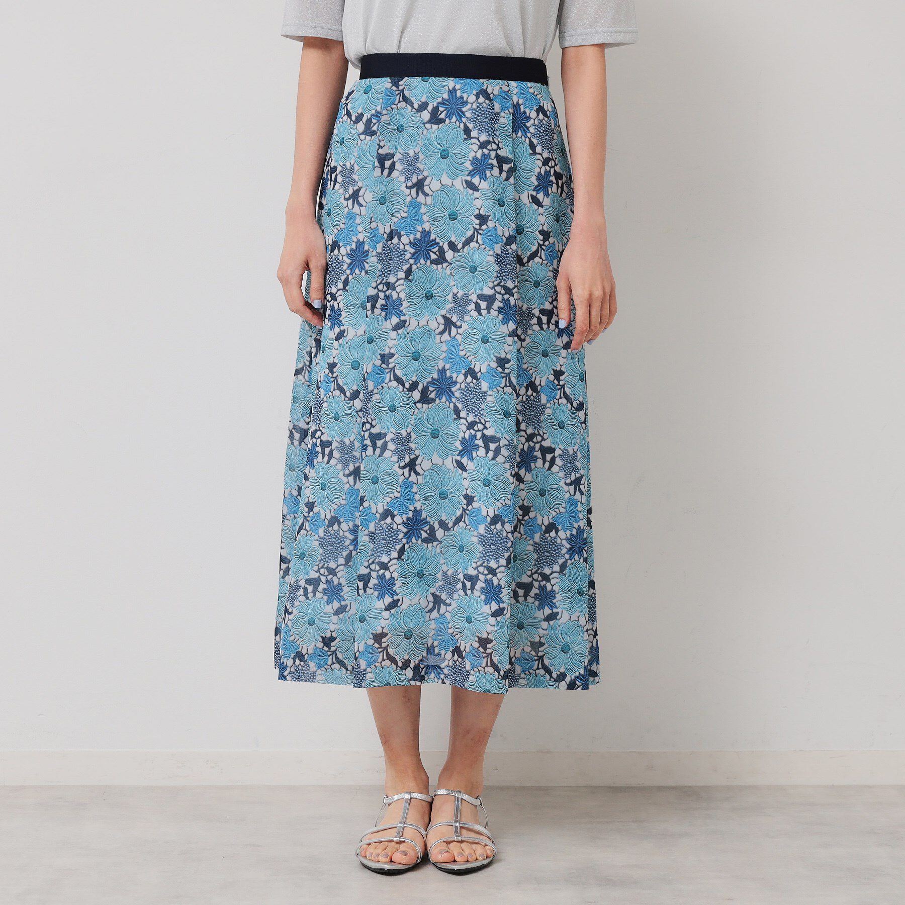 SunaUna「【&yours project／S～L】レース柄フレアスカート」|スカート|