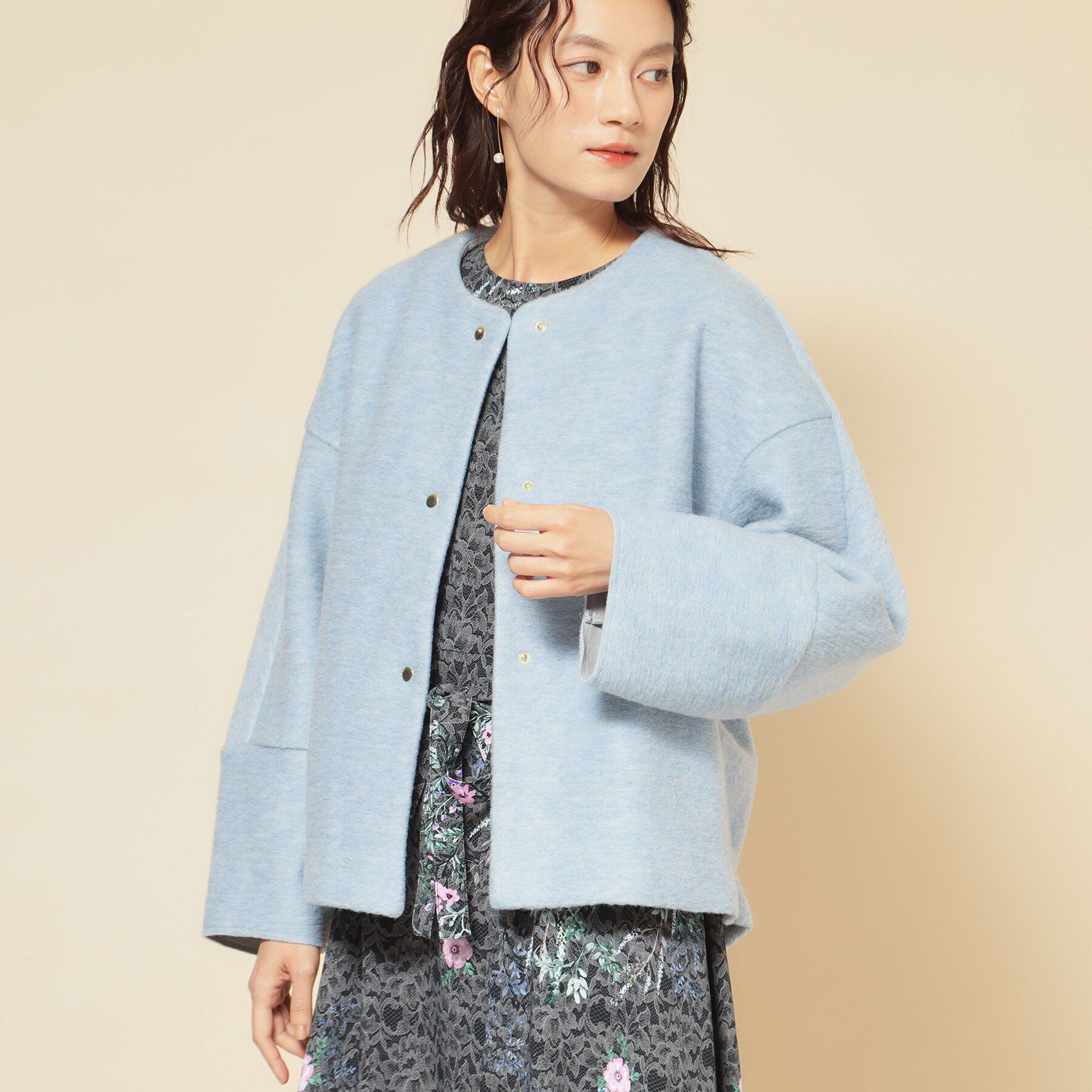 SunaUna「【エアリーブルゾン／3色展開】」|ブルゾン・スタジャン|ブルー(091)